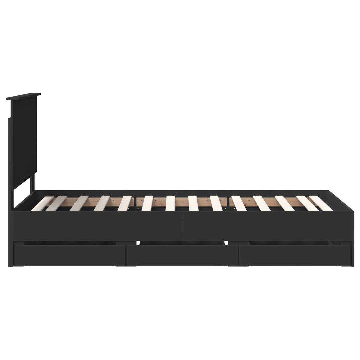 vidaXL Σκελετός Κρεβατιού Μαύρο 90 x 190 cm Μηχανήματος Ξύλο