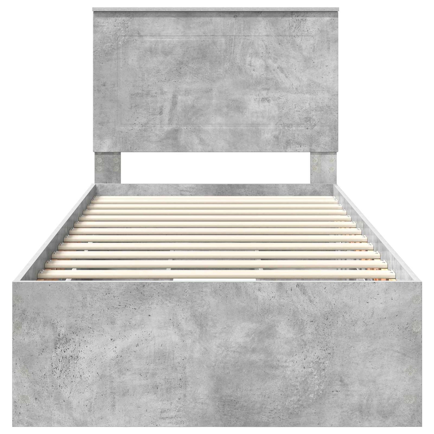 vidaXL Σκελετός Κρεβατιού Σκυρόδεμα Γκρι 90 x 190 cm Μηχανήματος Ξύλο