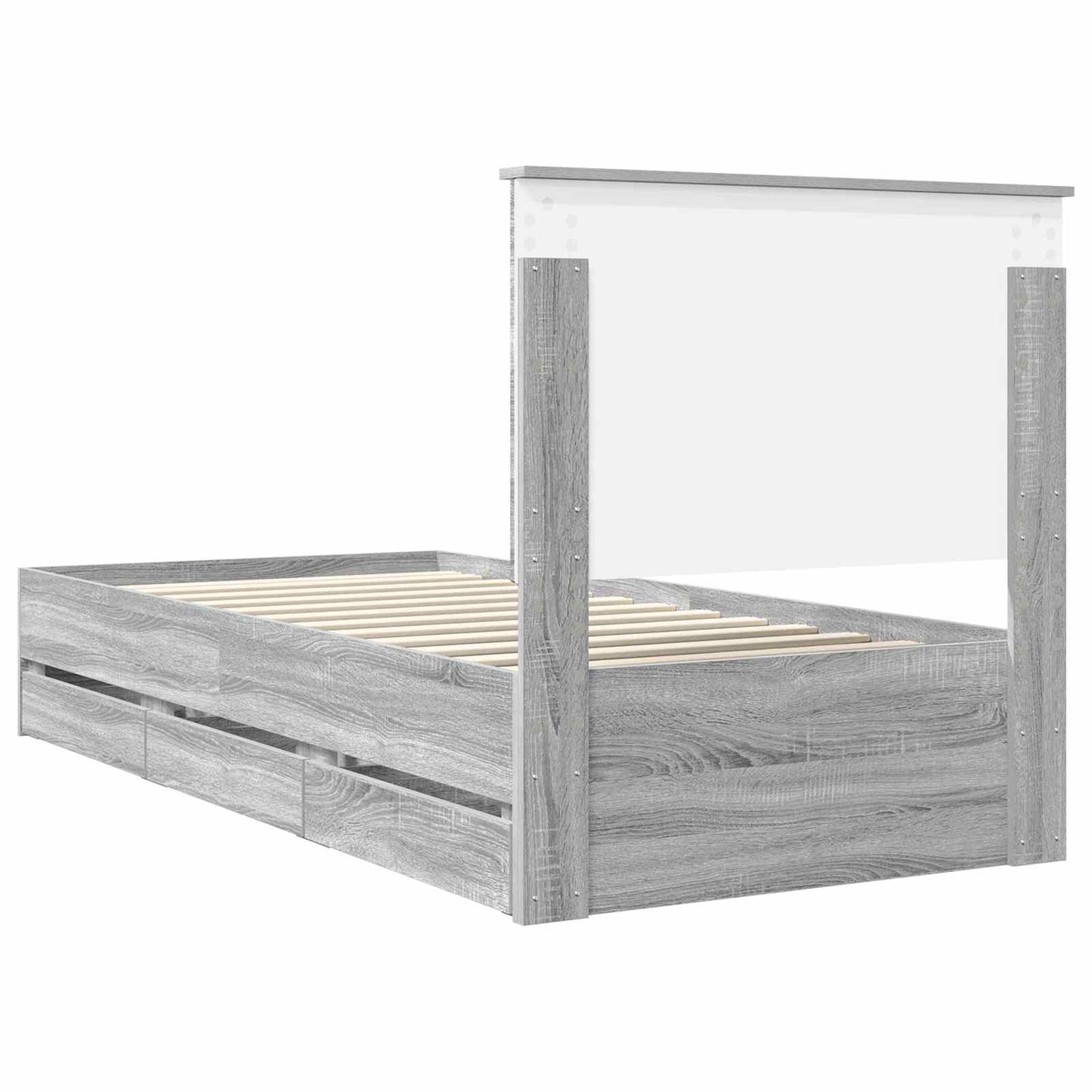 vidaXL Σκελετός Κρεβατιού Γκρίζο Σονομα 90 x 200 cm Μηχανήματος Ξύλο