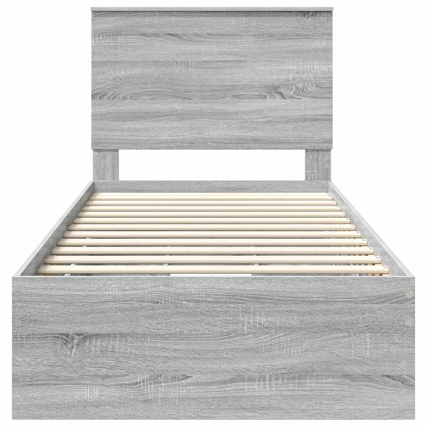 vidaXL Σκελετός Κρεβατιού Γκρίζο Σονομα 90 x 200 cm Μηχανήματος Ξύλο
