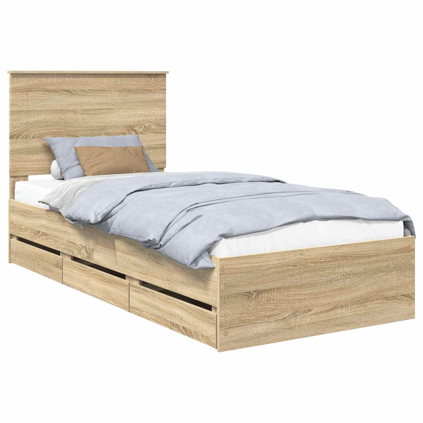 vidaXL Σκελετός Κρεβατιού Δρύς Sonoma 75 x 190 cm Μηχανήματος Ξύλο
