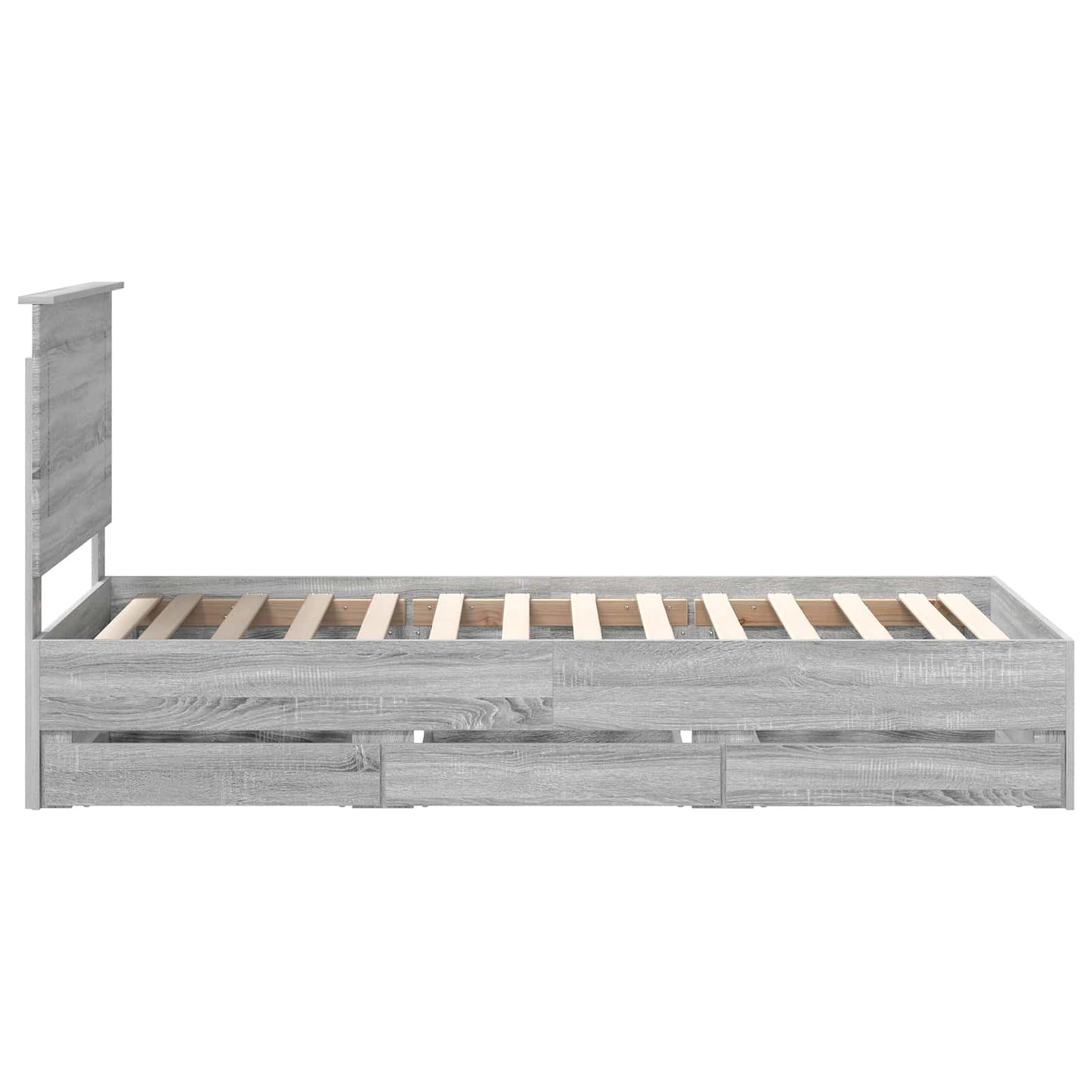 vidaXL Σκελετός Κρεβατιού Γκρίζο Σονομα 75 x 190 cm Μηχανήματος Ξύλο