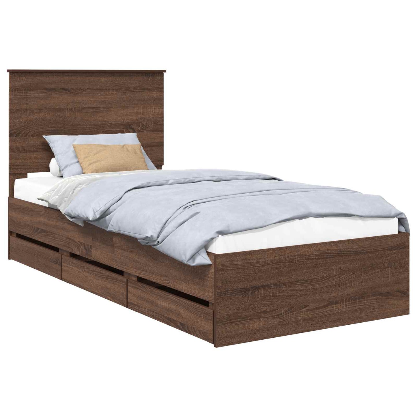 vidaXL Σκελετός Κρεβατιού Καφέ δρυς 75 x 190 cm Μηχανήματος Ξύλο