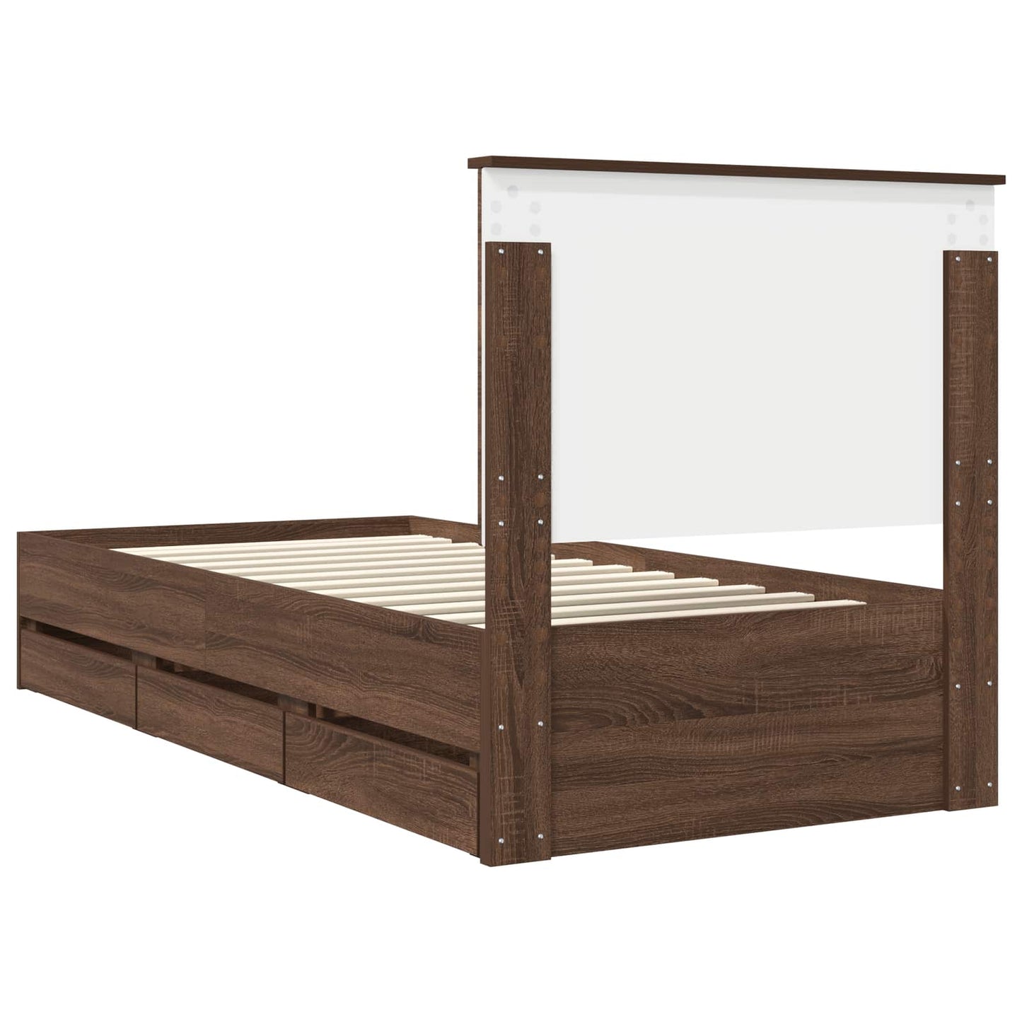vidaXL Σκελετός Κρεβατιού Καφέ δρυς 75 x 190 cm Μηχανήματος Ξύλο