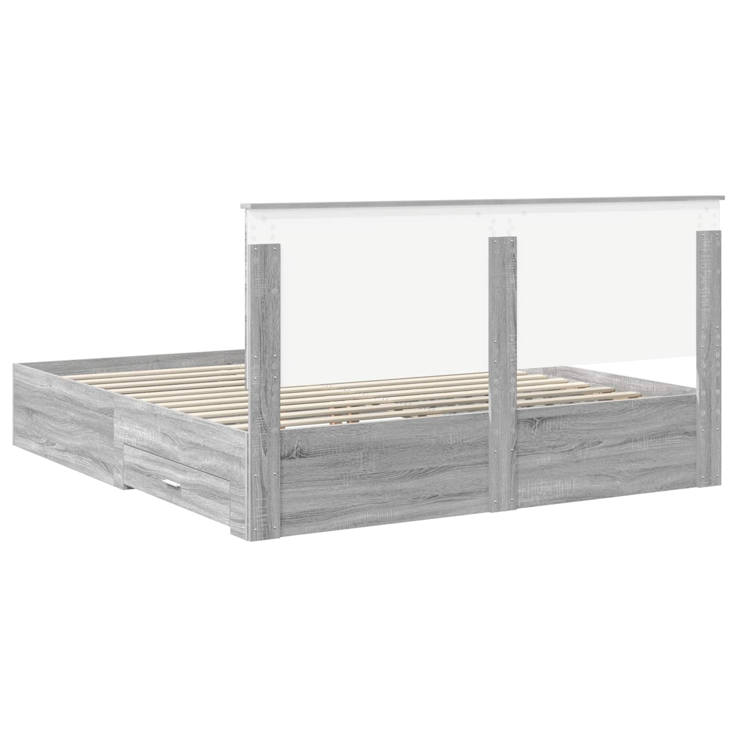 vidaXL Κρεβάτι Αποθήκης Γκρίζο Σονομα 200 x 200 cm Επεξεργασμένο ξύλο