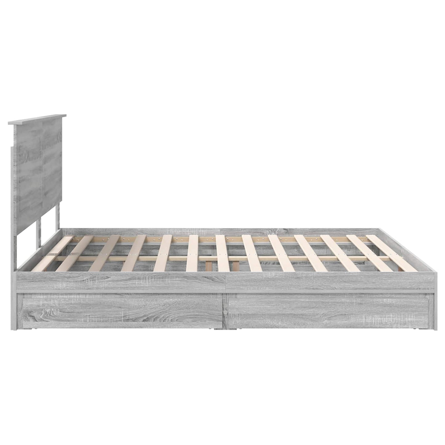 vidaXL Κρεβάτι Αποθήκης Γκρίζο Σονομα 200 x 200 cm Επεξεργασμένο ξύλο