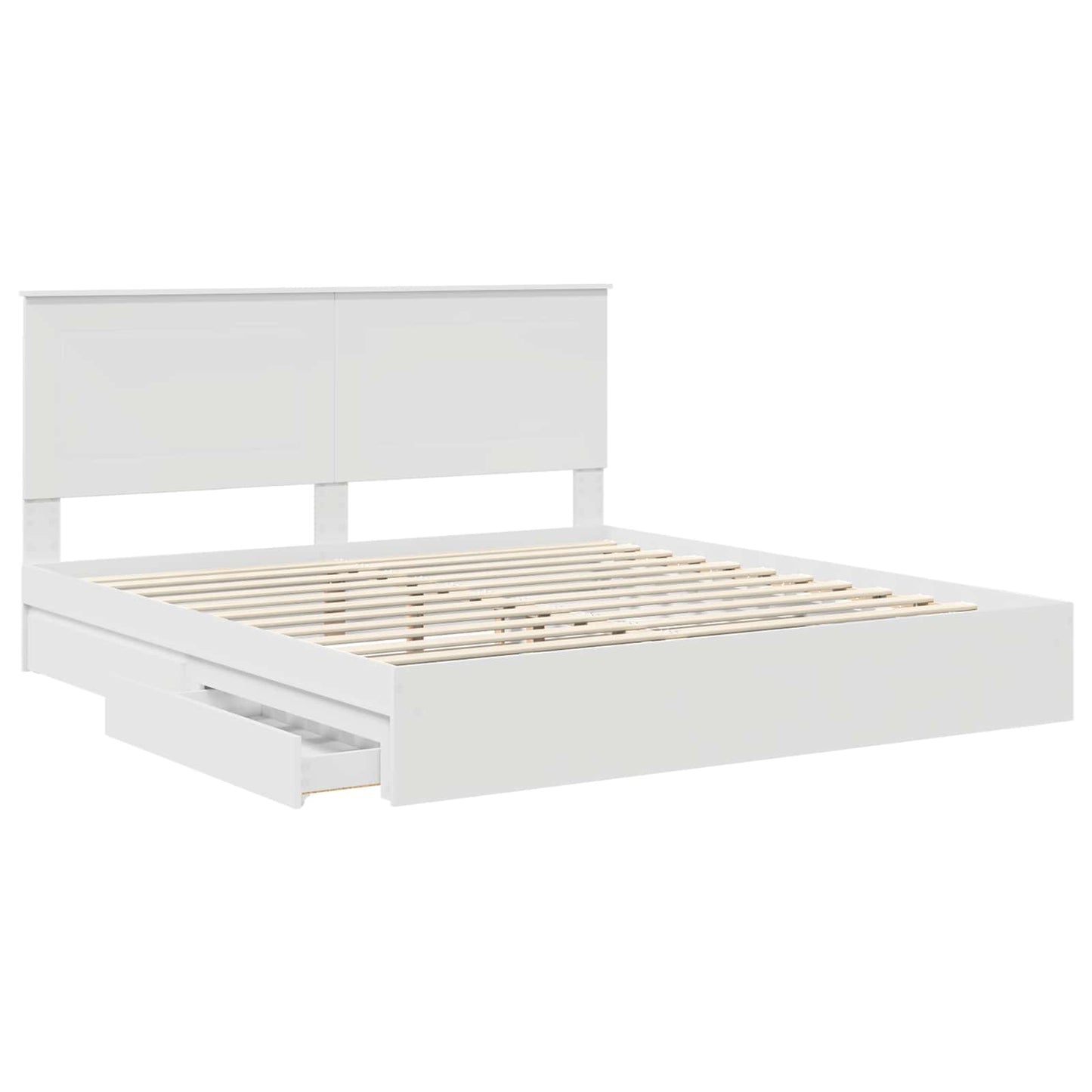 vidaXL Κρεβάτι Αποθήκης Λευκό 180 x 200 cm Επεξεργασμένο ξύλο