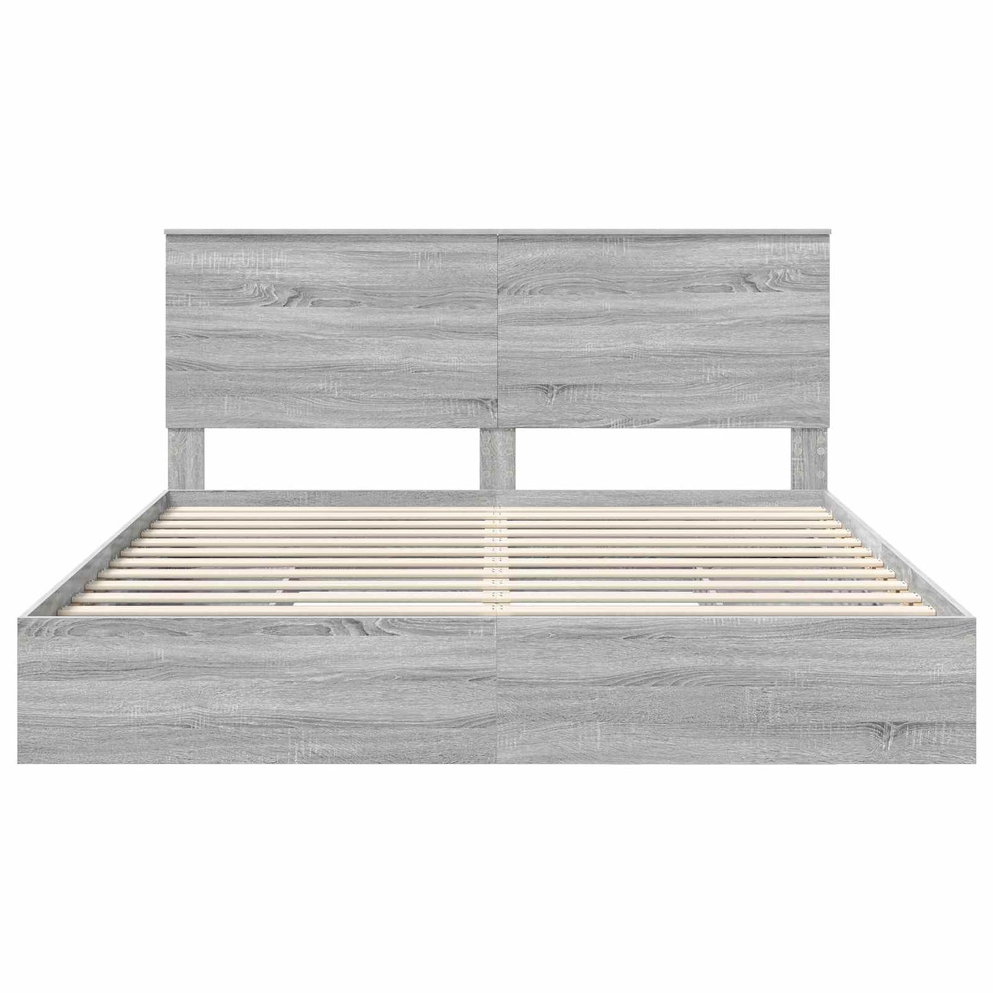 vidaXL Κρεβάτι Αποθήκης Γκρίζο Σονομα 180 x 200 cm Επεξεργασμένο ξύλο