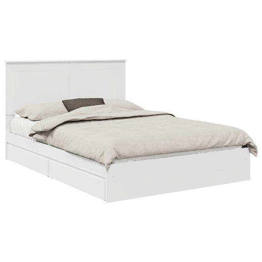 vidaXL Κρεβάτι Αποθήκης Λευκό 160 x 200 cm Επεξεργασμένο ξύλο