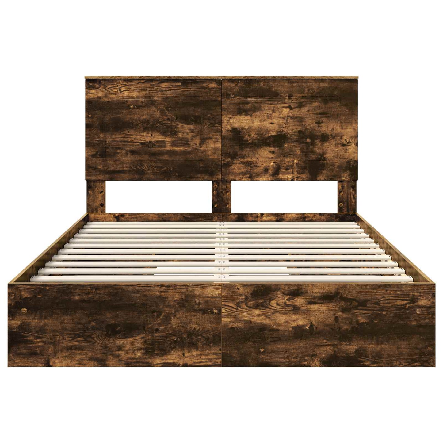 vidaXL Κρεβάτι Αποθήκης Καπνιστό Δρύς 160 x 200 cm Επεξεργασμένο ξύλο