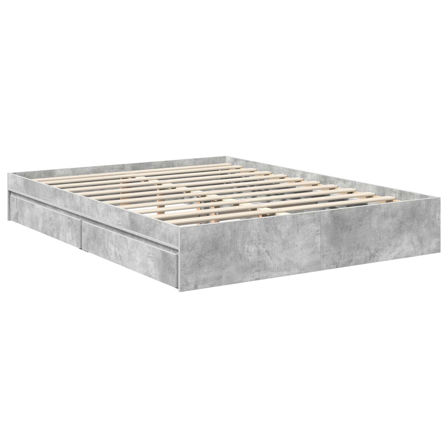 vidaXL Κρεβάτι Αποθήκης Σκυρόδεμα Γκρι 150 x 200 cm Επεξεργασμένο ξύλο