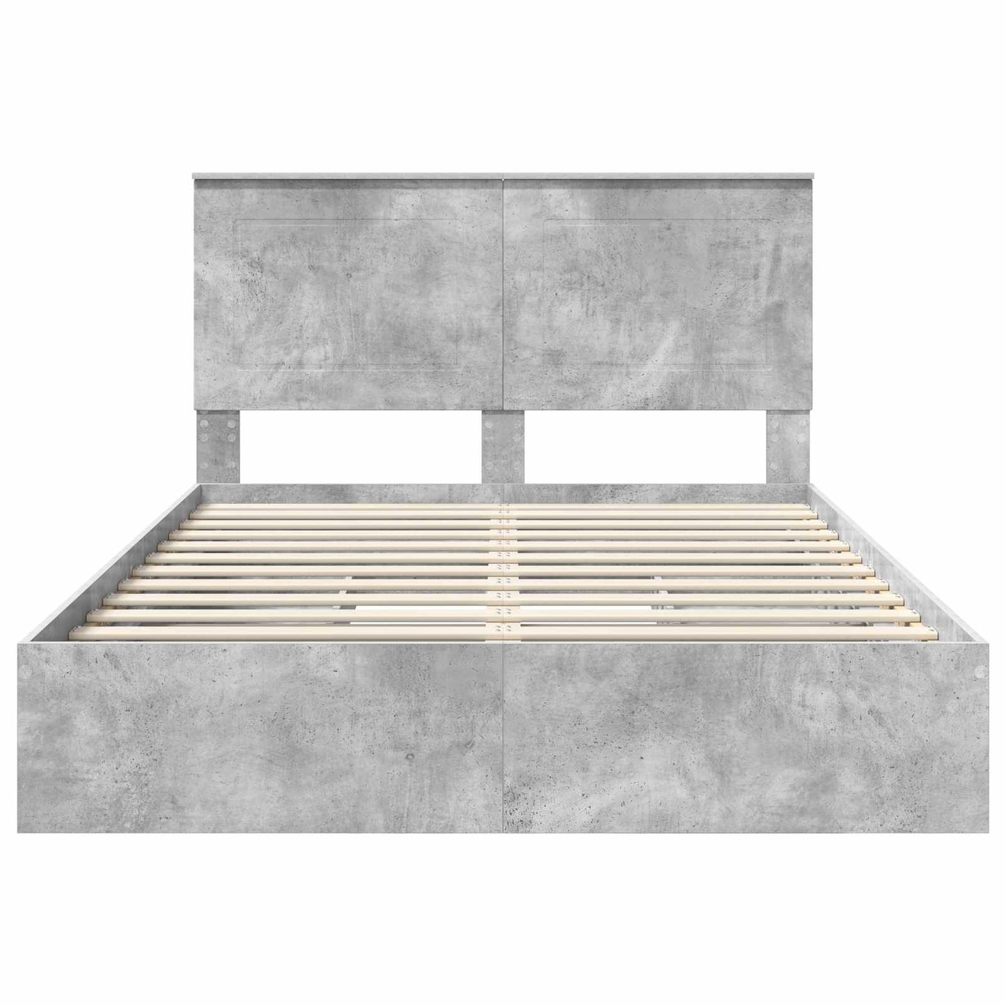 vidaXL Κρεβάτι Αποθήκης Σκυρόδεμα Γκρι 150 x 200 cm Επεξεργασμένο ξύλο