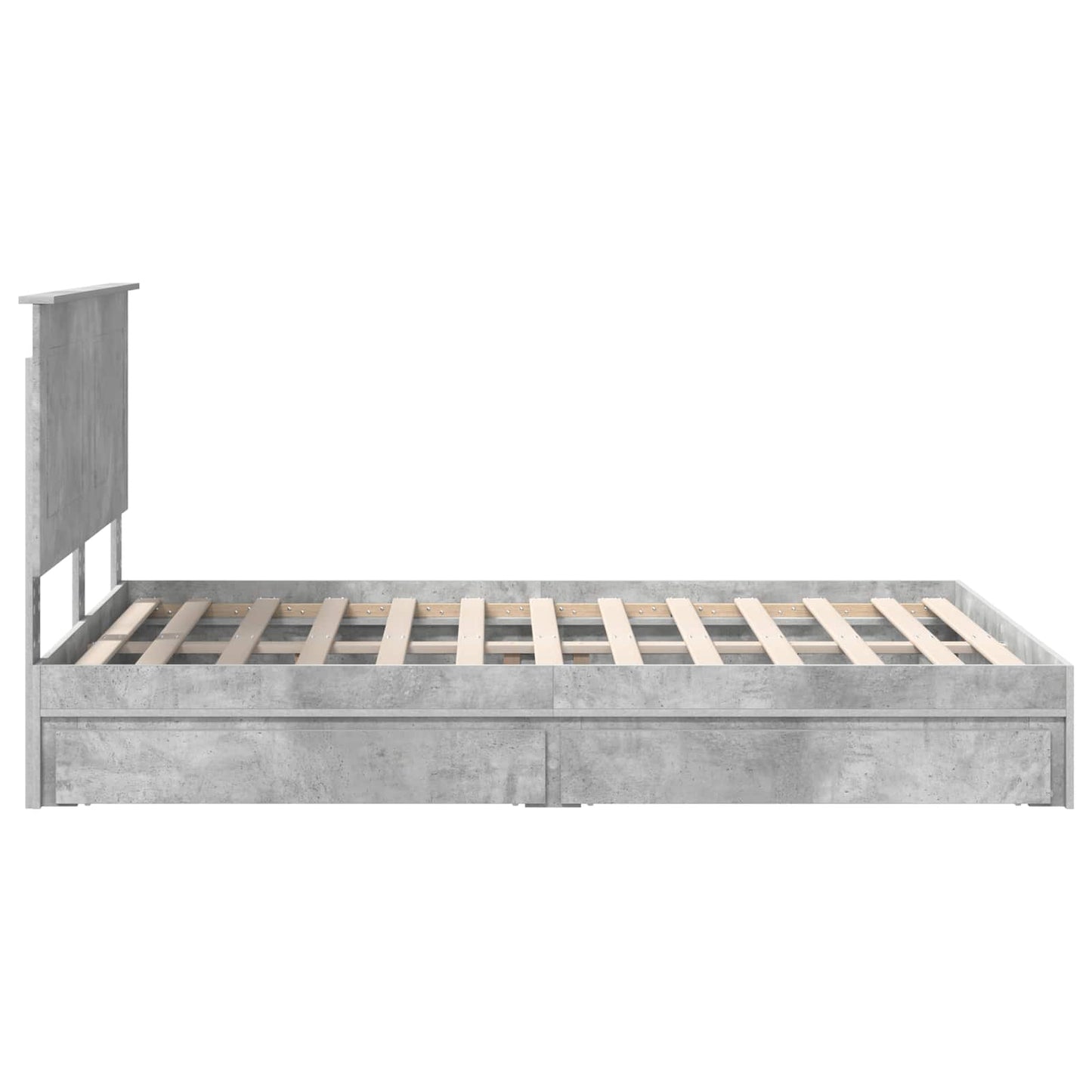 vidaXL Κρεβάτι Αποθήκης Σκυρόδεμα Γκρι 150 x 200 cm Επεξεργασμένο ξύλο