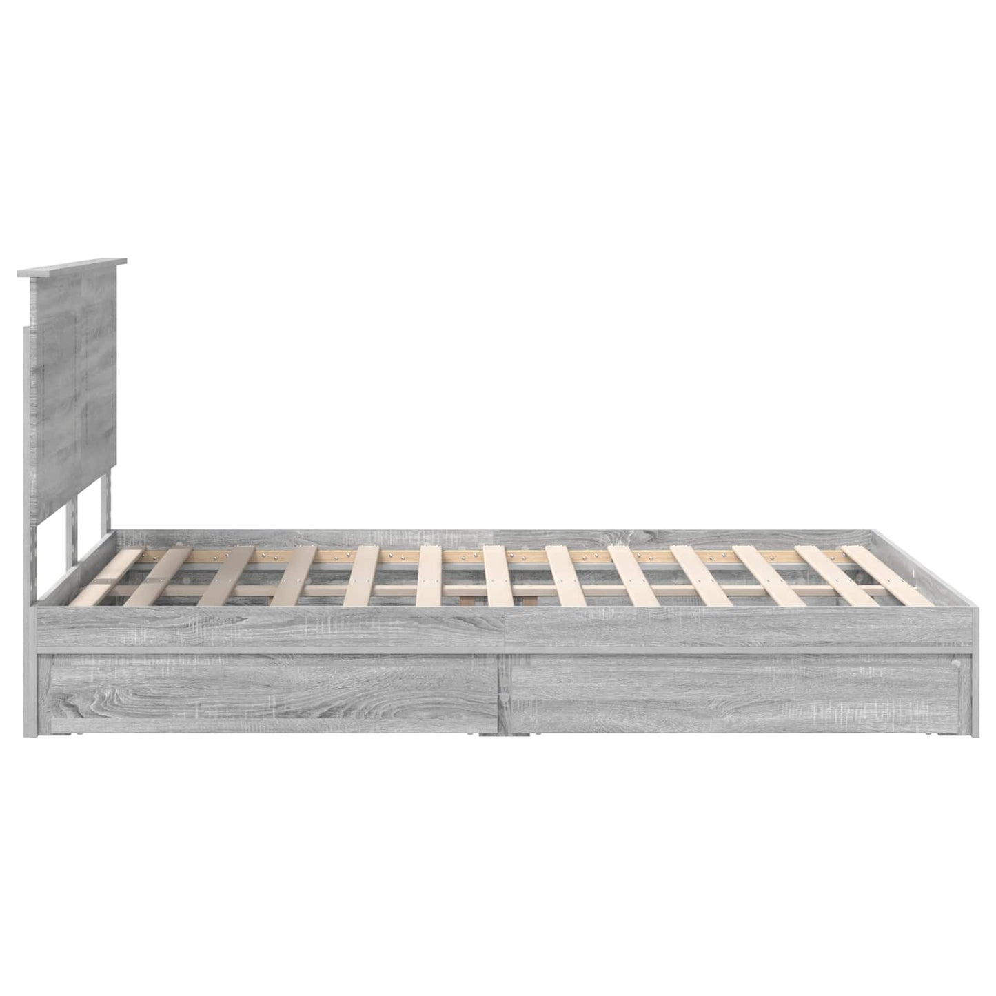 vidaXL Κρεβάτι Αποθήκης Γκρίζο Σονομα 150 x 200 cm Επεξεργασμένο ξύλο