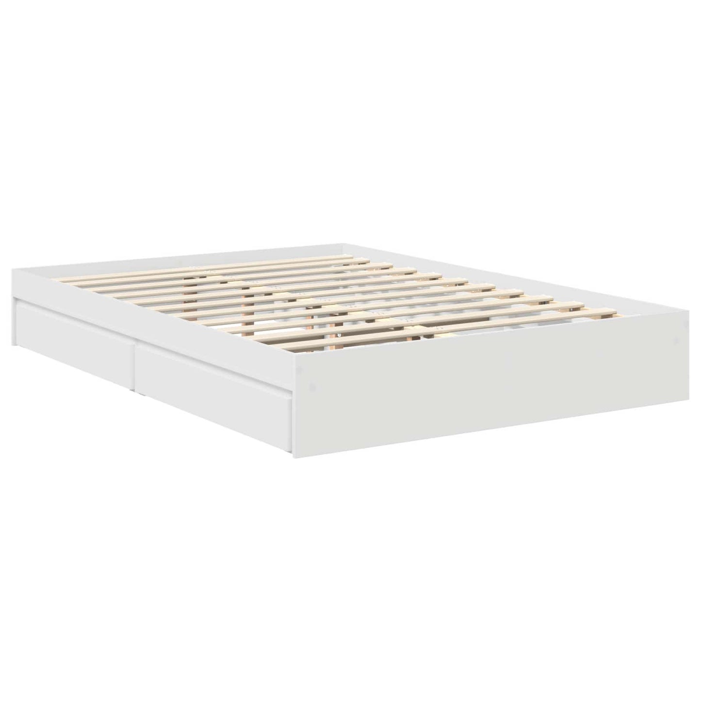 vidaXL Κρεβάτι Αποθήκης Λευκό 140 x 190 cm Επεξεργασμένο ξύλο