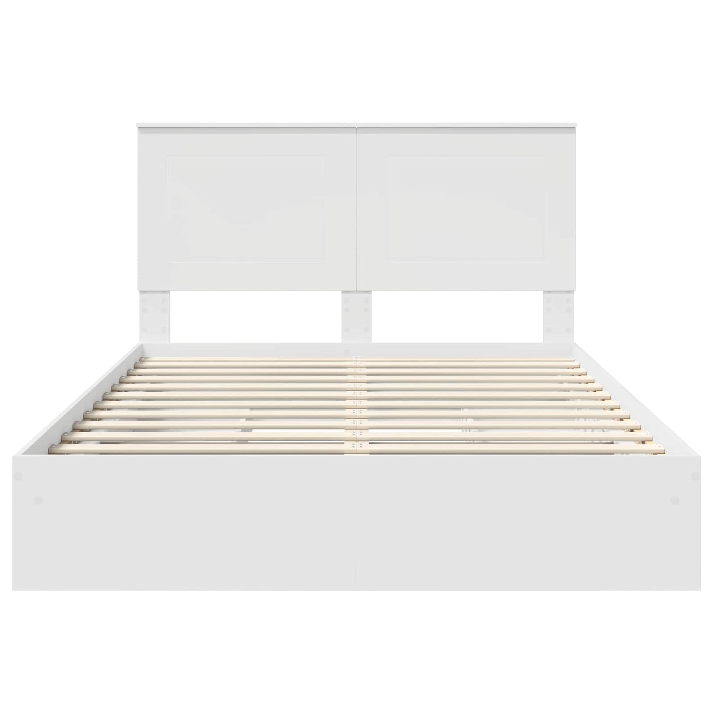 vidaXL Κρεβάτι Αποθήκης Λευκό 140 x 190 cm Επεξεργασμένο ξύλο