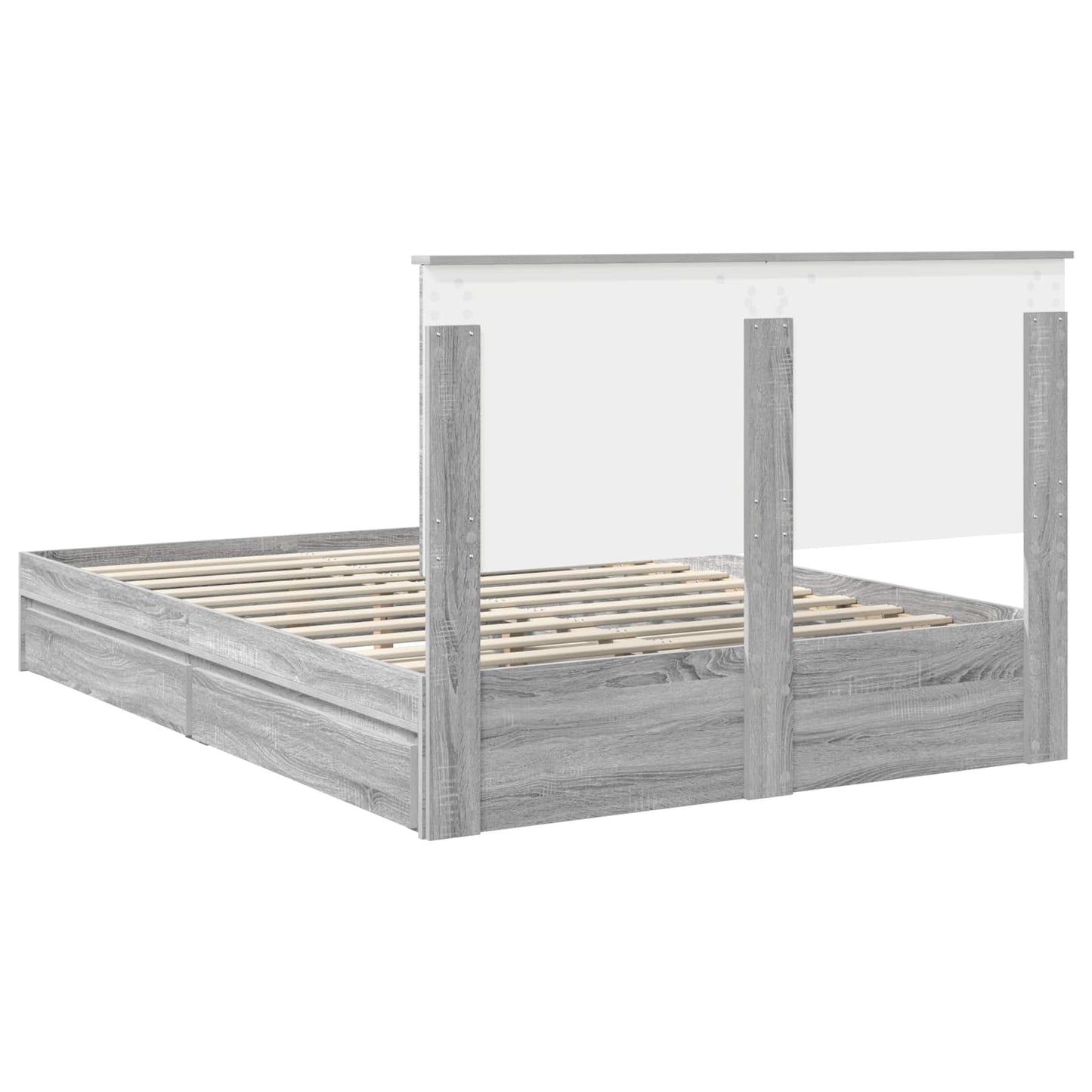 vidaXL Κρεβάτι Αποθήκης Γκρίζο Σονομα 140 x 200 cm Επεξεργασμένο ξύλο