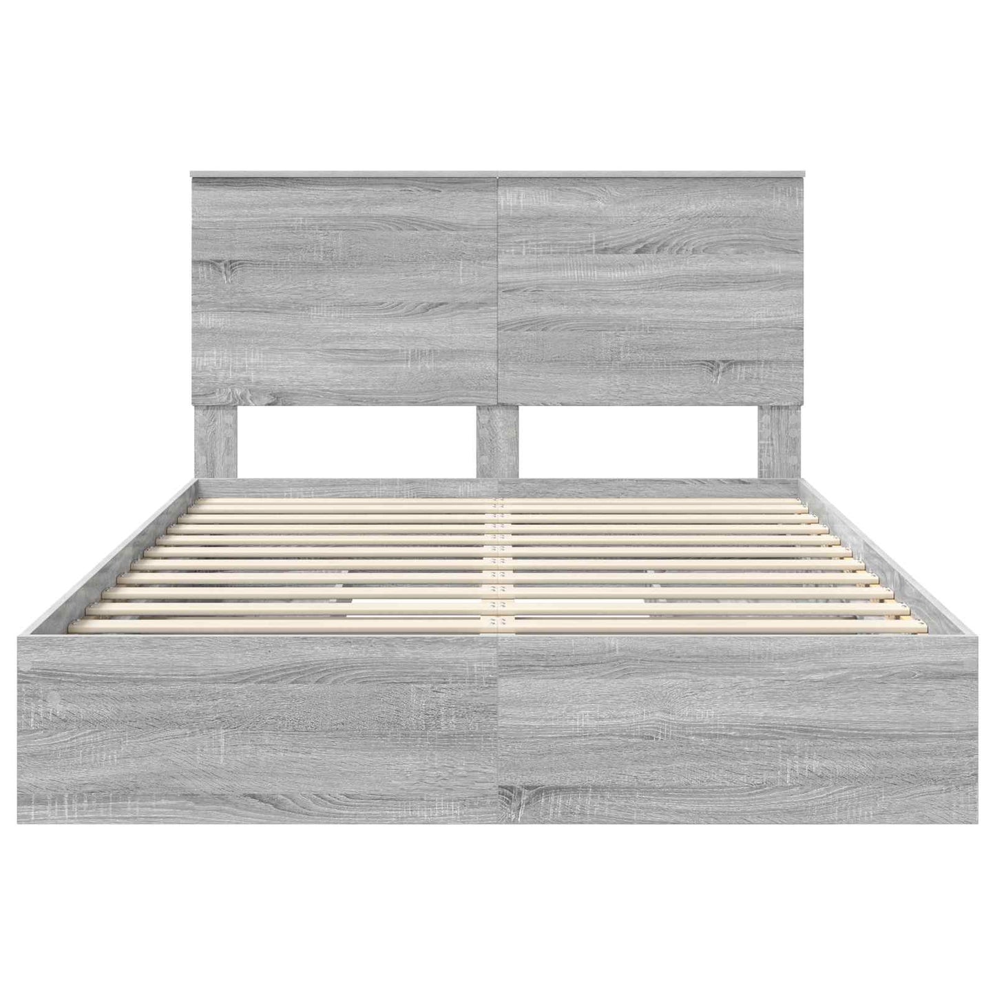 vidaXL Κρεβάτι Αποθήκης Γκρίζο Σονομα 140 x 200 cm Επεξεργασμένο ξύλο