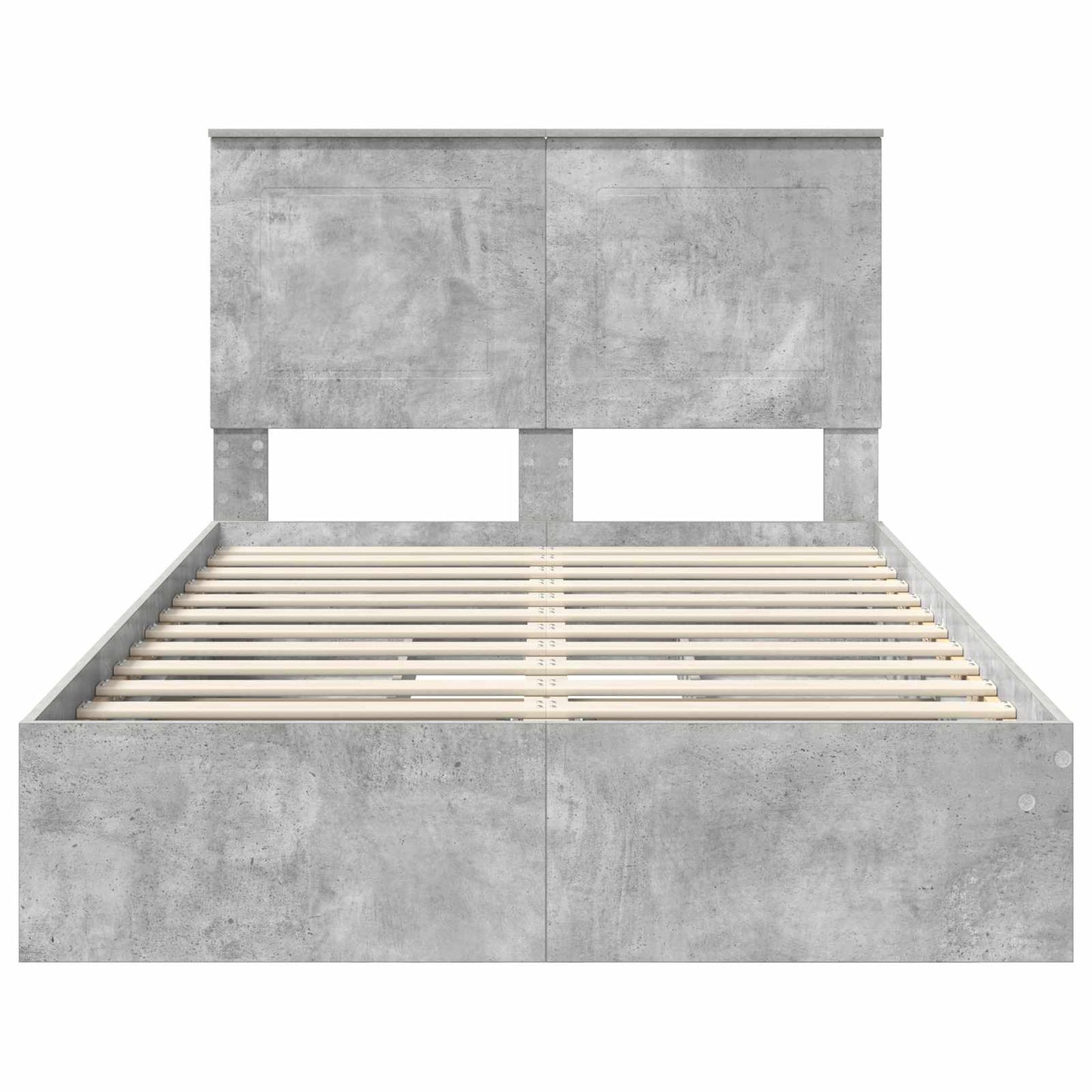 vidaXL Κρεβάτι Αποθήκης Σκυρόδεμα Γκρι 135 x 190 cm Επεξεργασμένο ξύλο