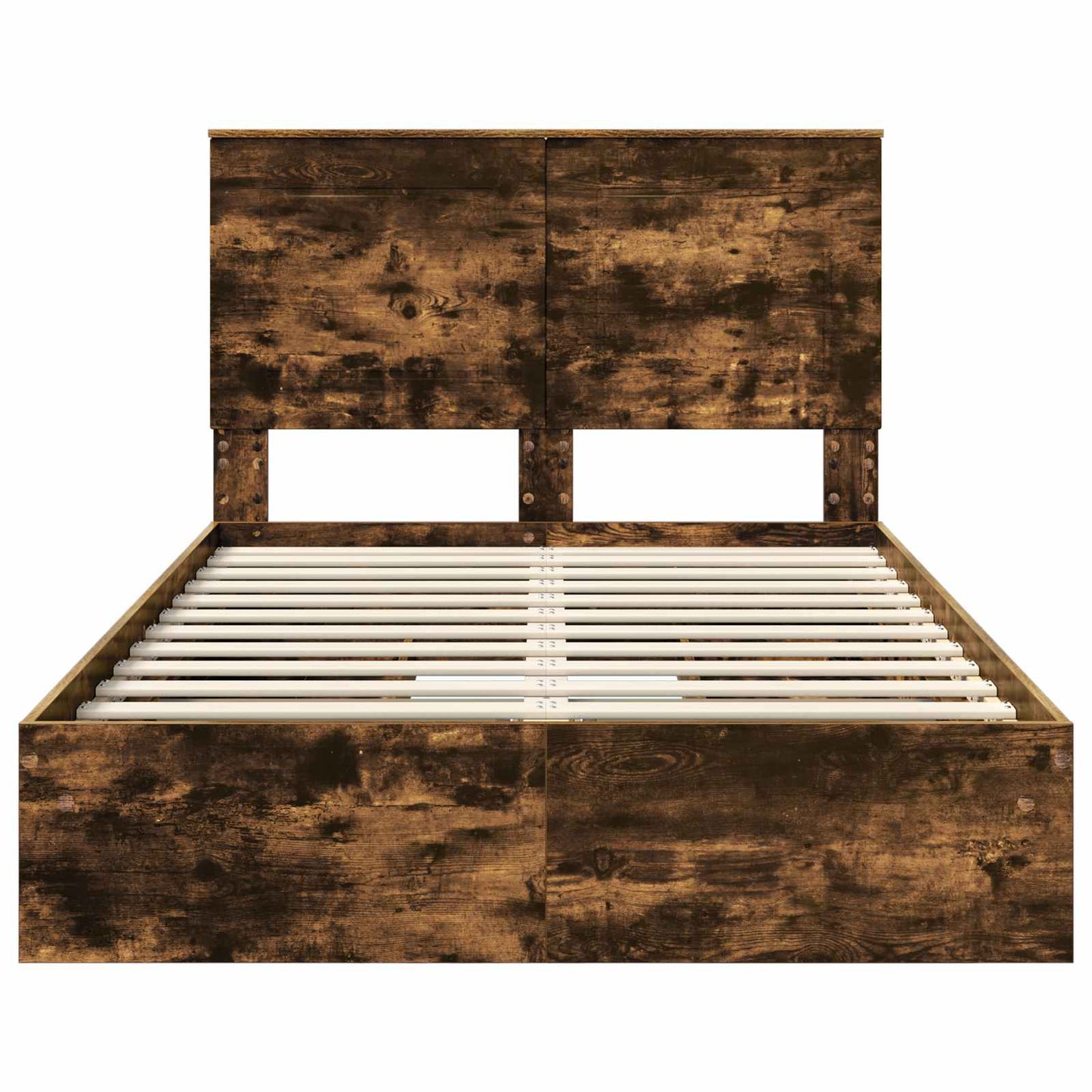 vidaXL Κρεβάτι Αποθήκης Καπνιστό Δρύς 135 x 190 cm Επεξεργασμένο ξύλο