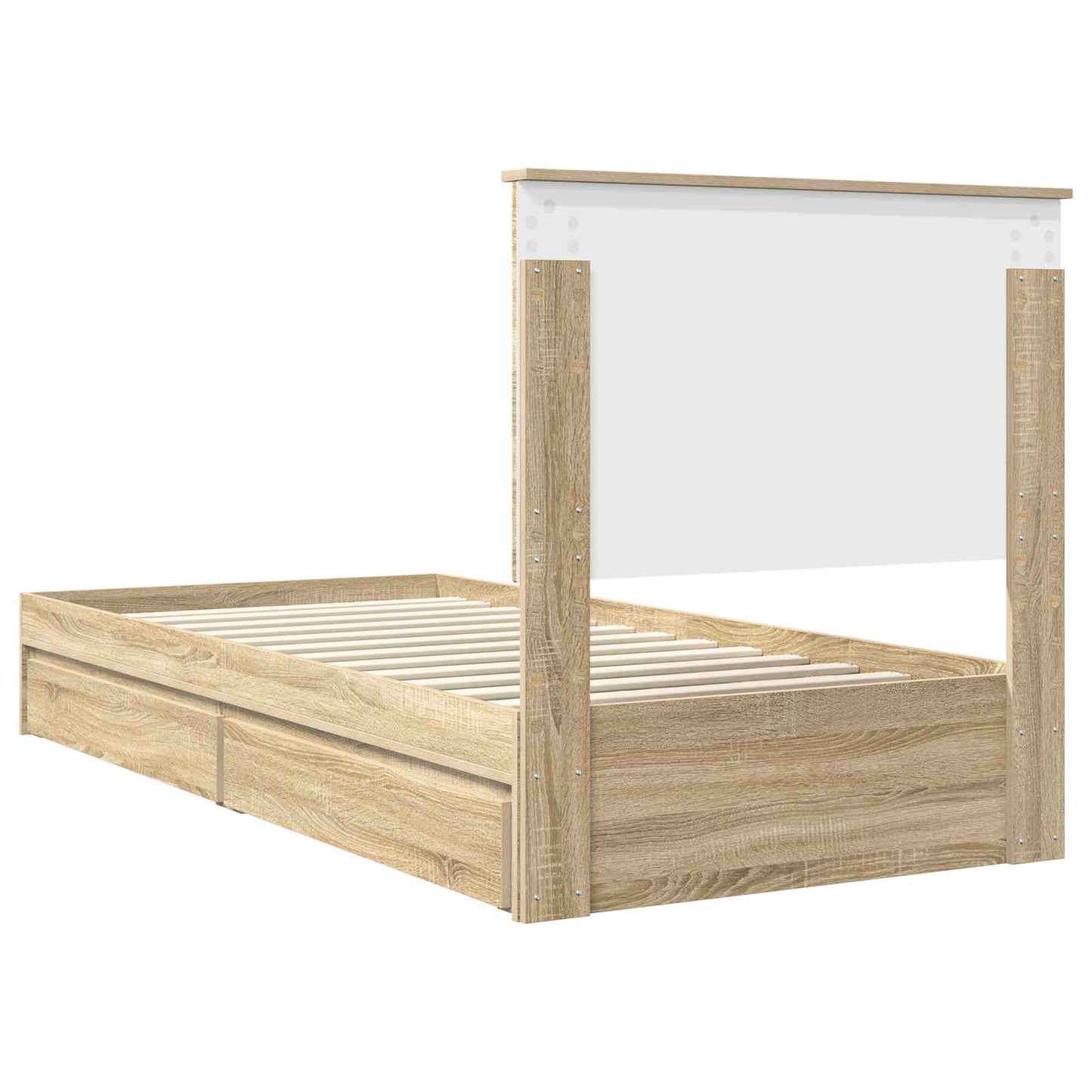 vidaXL Κρεβάτι Αποθήκης Δρύς Sonoma 90 x 190 cm Επεξεργασμένο ξύλο