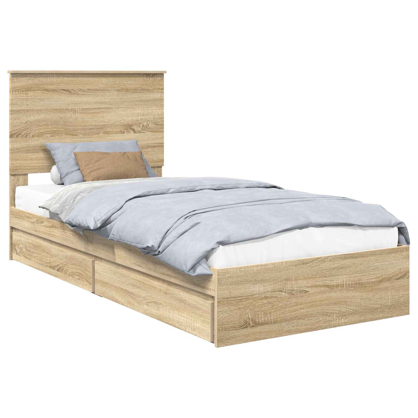 vidaXL Κρεβάτι Αποθήκης Δρύς Sonoma 90 x 200 cm Επεξεργασμένο ξύλο