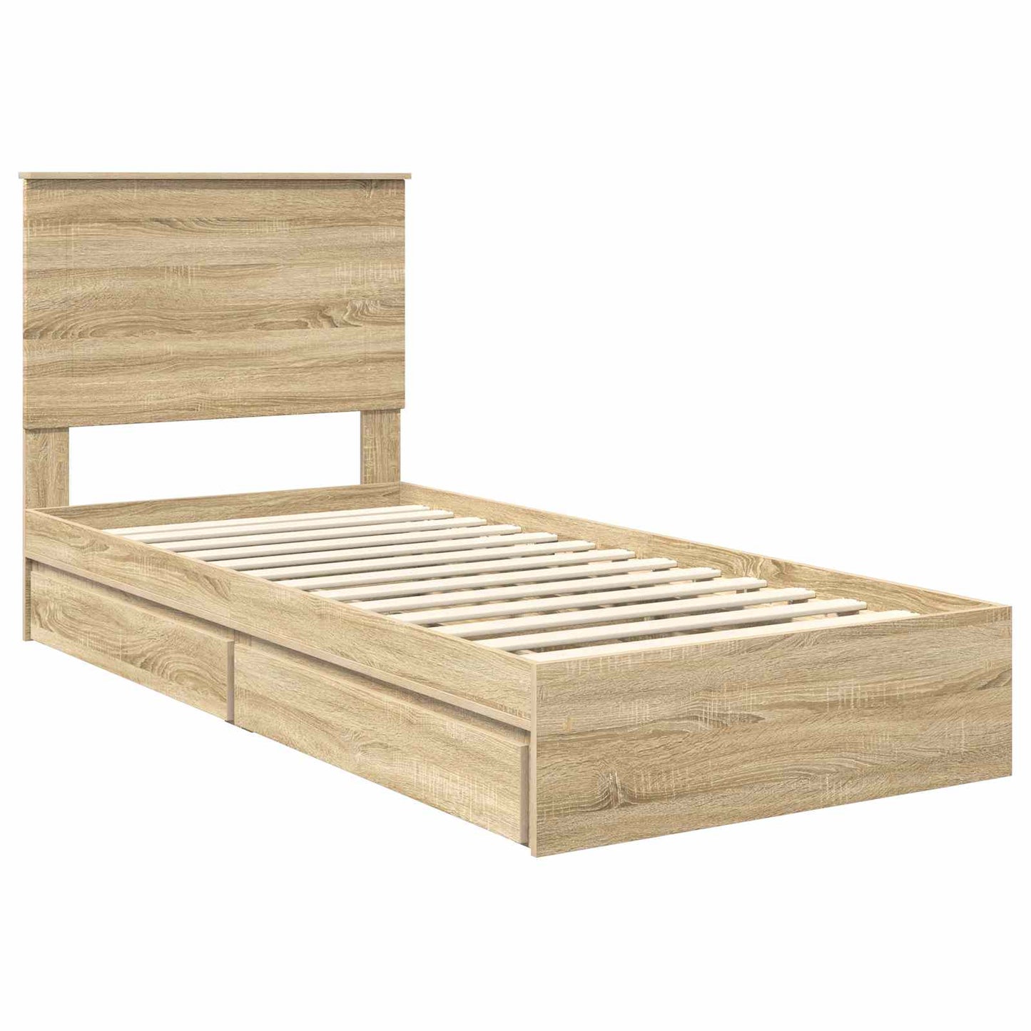 vidaXL Κρεβάτι Αποθήκης Δρύς Sonoma 90 x 200 cm Επεξεργασμένο ξύλο