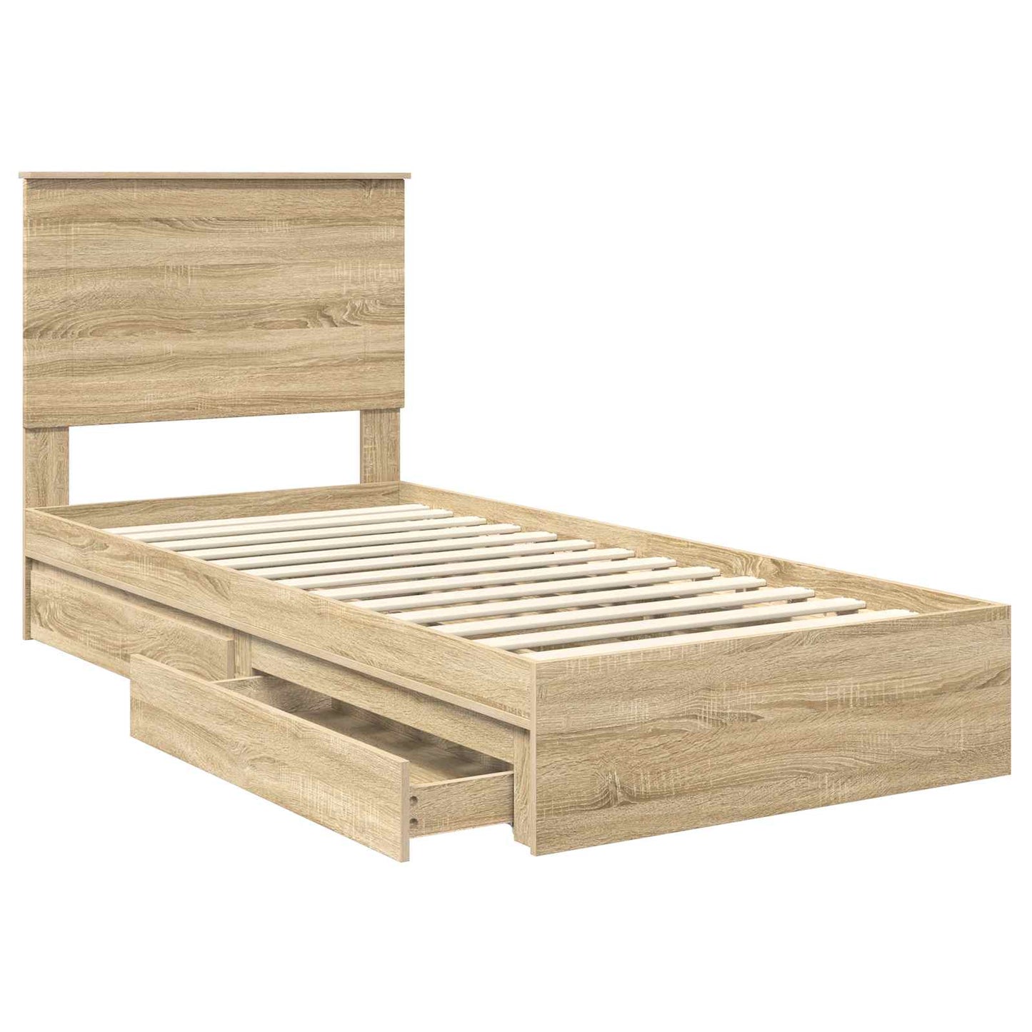 vidaXL Κρεβάτι Αποθήκης Δρύς Sonoma 75 x 190 cm Επεξεργασμένο ξύλο