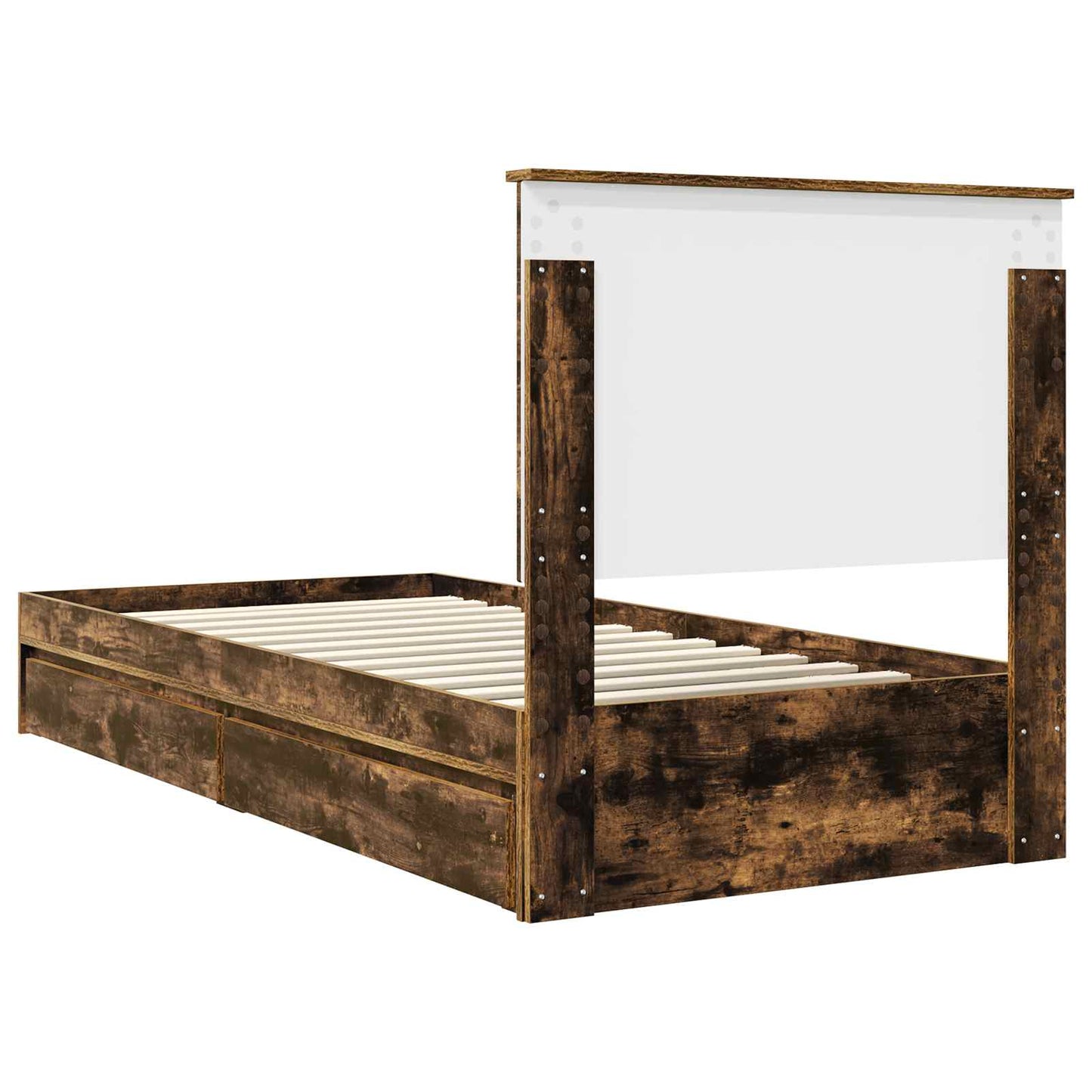 vidaXL Κρεβάτι Αποθήκης Καπνιστό Δρύς 75 x 190 cm Επεξεργασμένο ξύλο