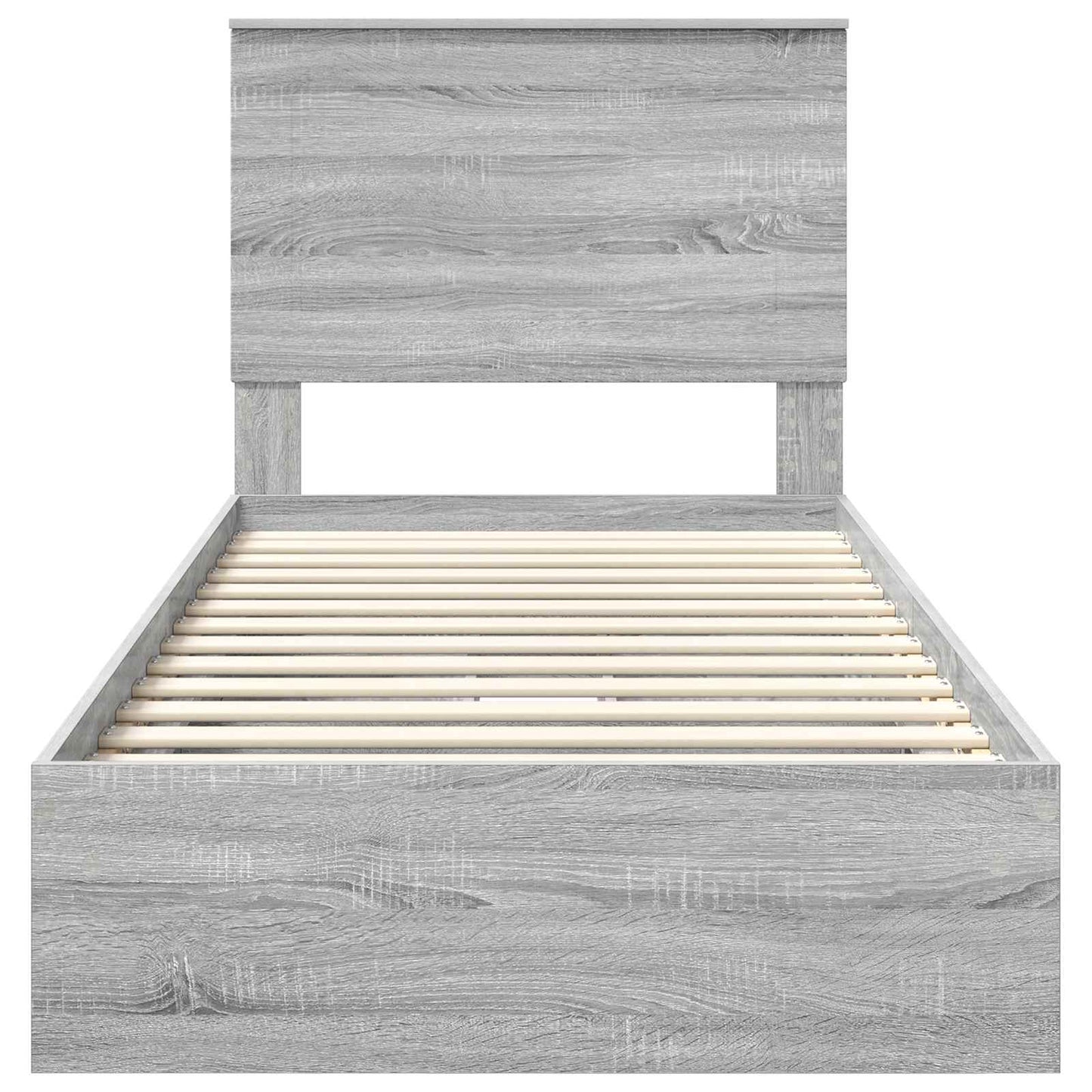 vidaXL Κρεβάτι Αποθήκης Γκρίζο Σονομα 75 x 190 cm Επεξεργασμένο ξύλο