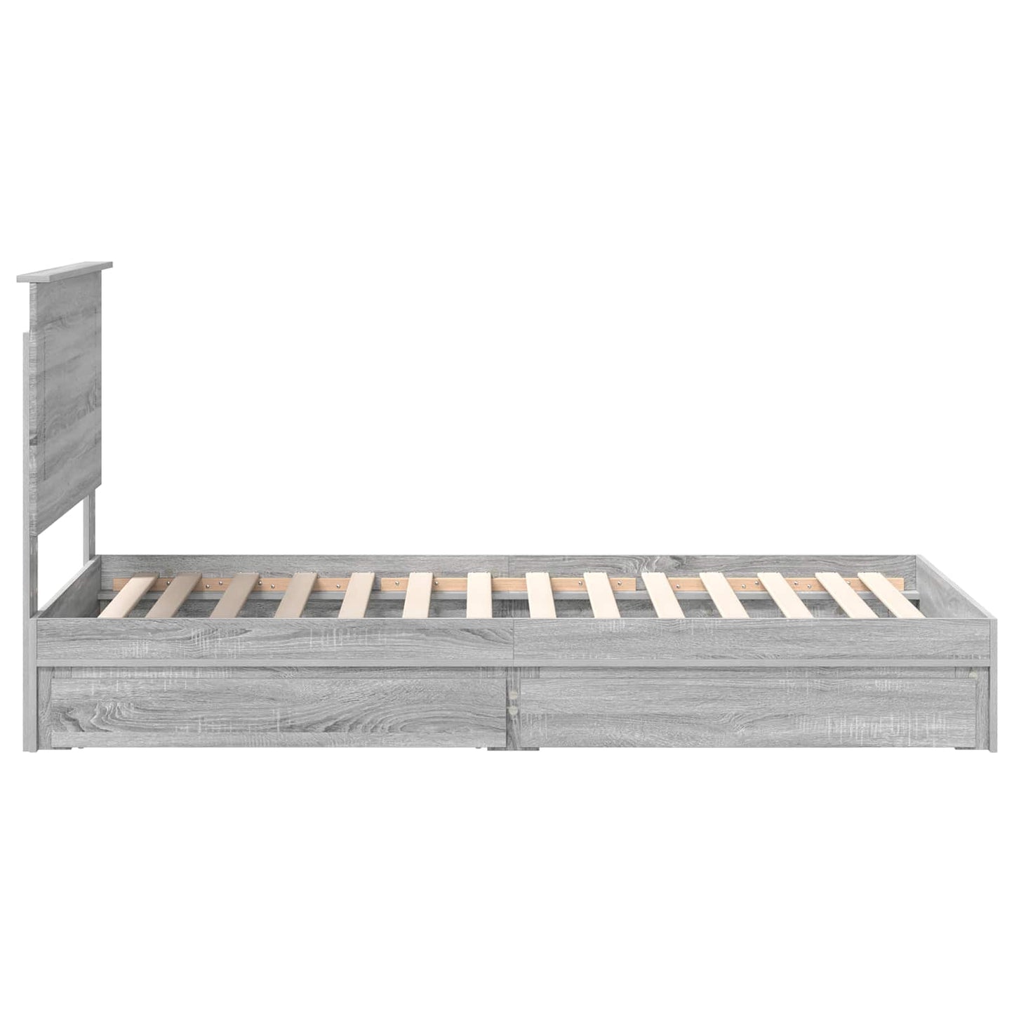 vidaXL Κρεβάτι Αποθήκης Γκρίζο Σονομα 75 x 190 cm Επεξεργασμένο ξύλο