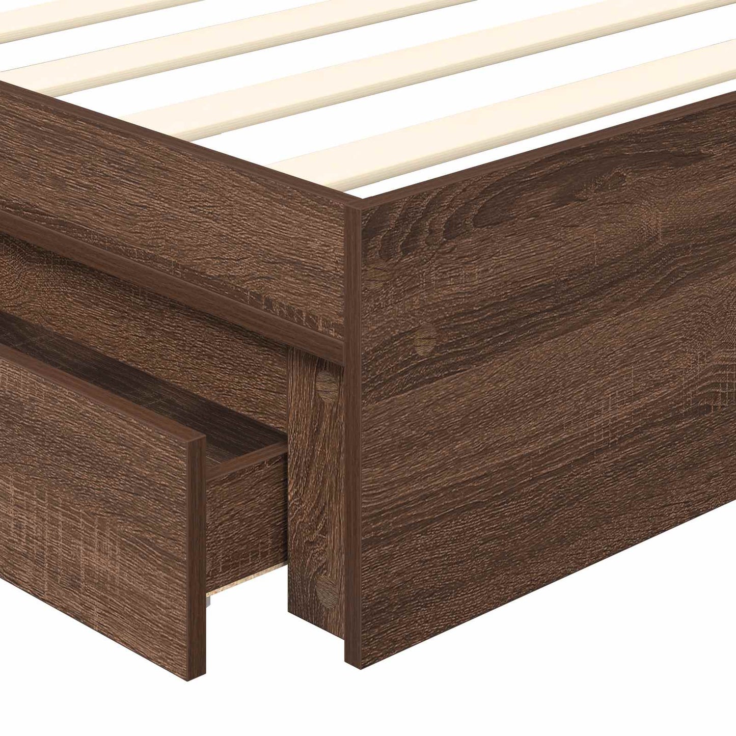 vidaXL Κρεβάτι Αποθήκης Καφέ δρυς 75 x 190 cm Επεξεργασμένο ξύλο