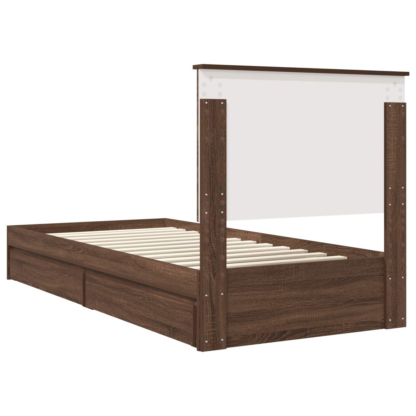 vidaXL Κρεβάτι Αποθήκης Καφέ δρυς 75 x 190 cm Επεξεργασμένο ξύλο
