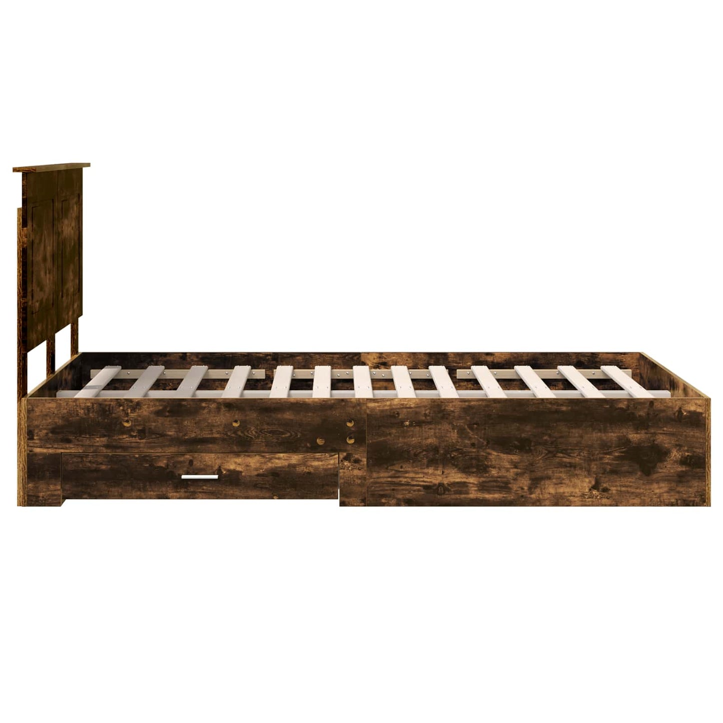 vidaXL Σκελετός Κρεβατιού με κεφαλάρι Καπνιστό Δρύς 120 x 190 cm