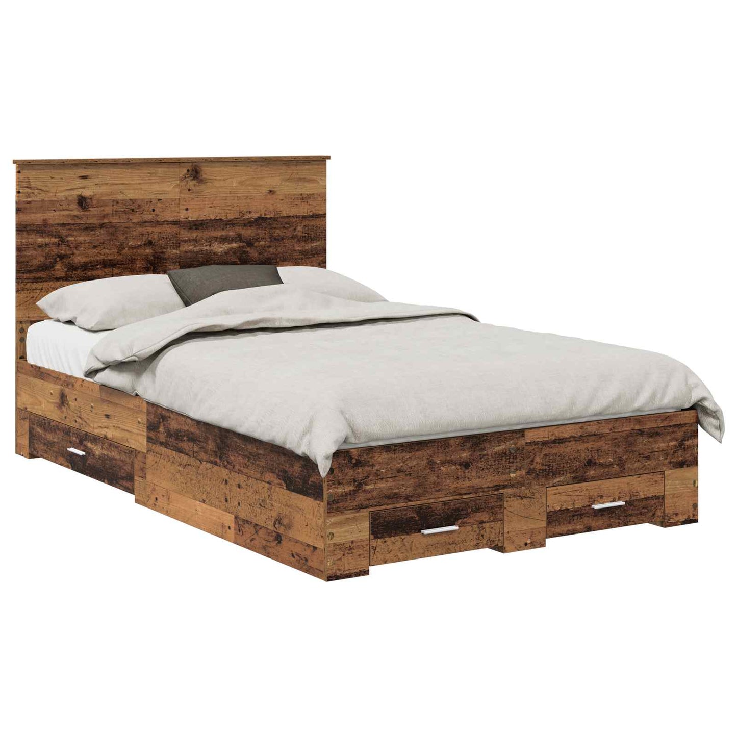 vidaXL Σκελετός Κρεβατιού Παλιό ξύλο 120 x 190 cm Επεξεργασμένο ξύλο