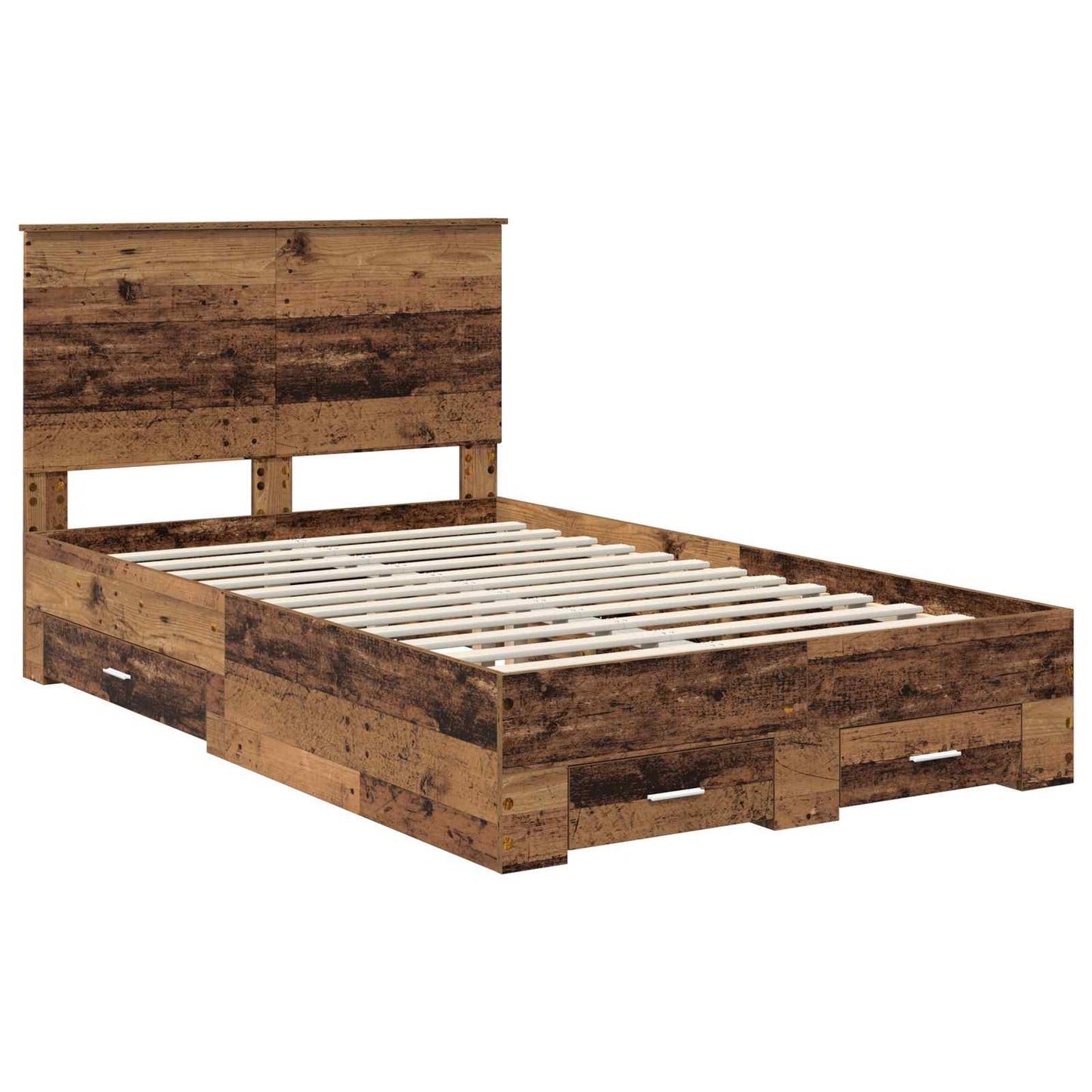 vidaXL Σκελετός Κρεβατιού Παλιό ξύλο 120 x 190 cm Επεξεργασμένο ξύλο