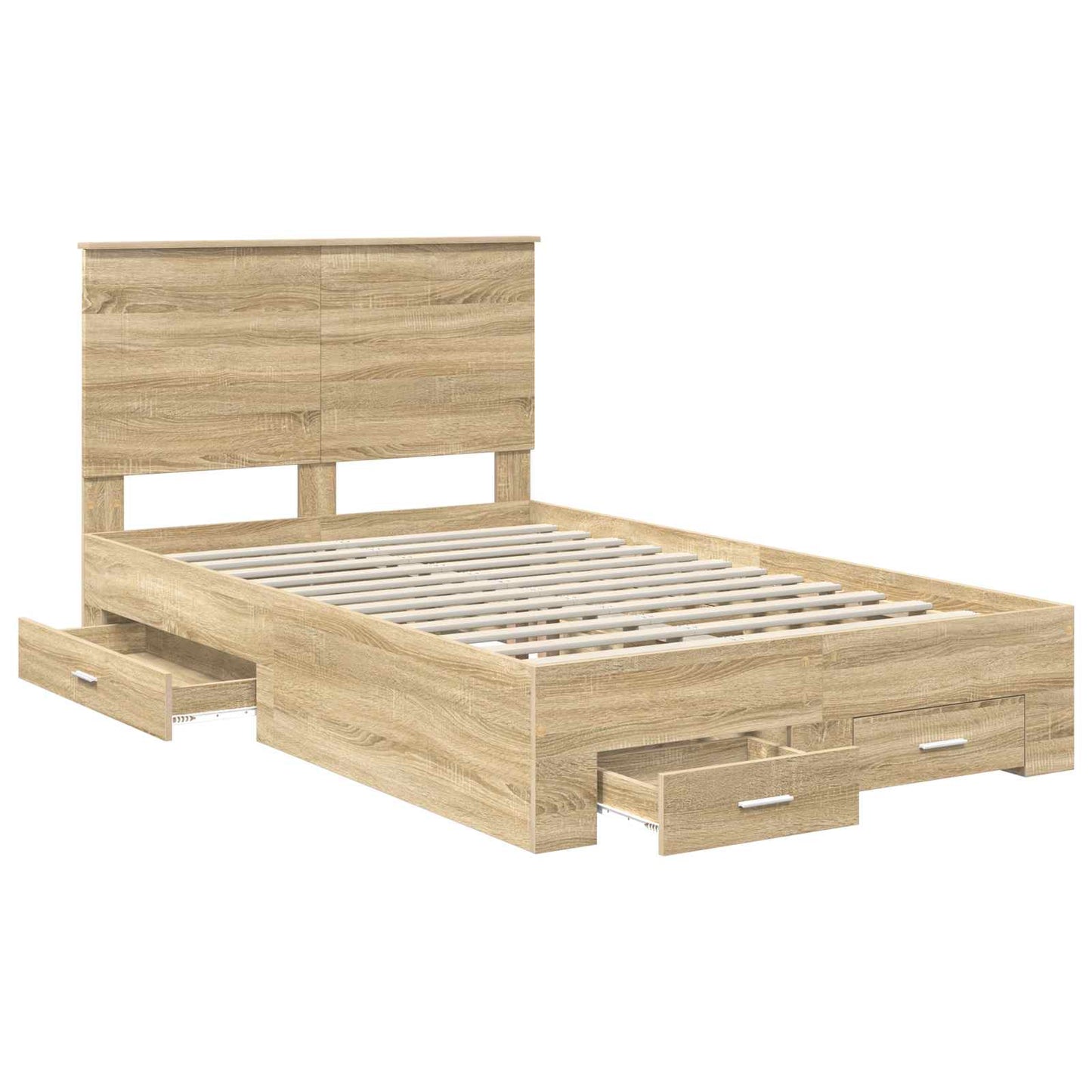 vidaXL Σκελετός Κρεβατιού Δρύς Sonoma 120 x 200 cm Επεξεργασμένο ξύλο