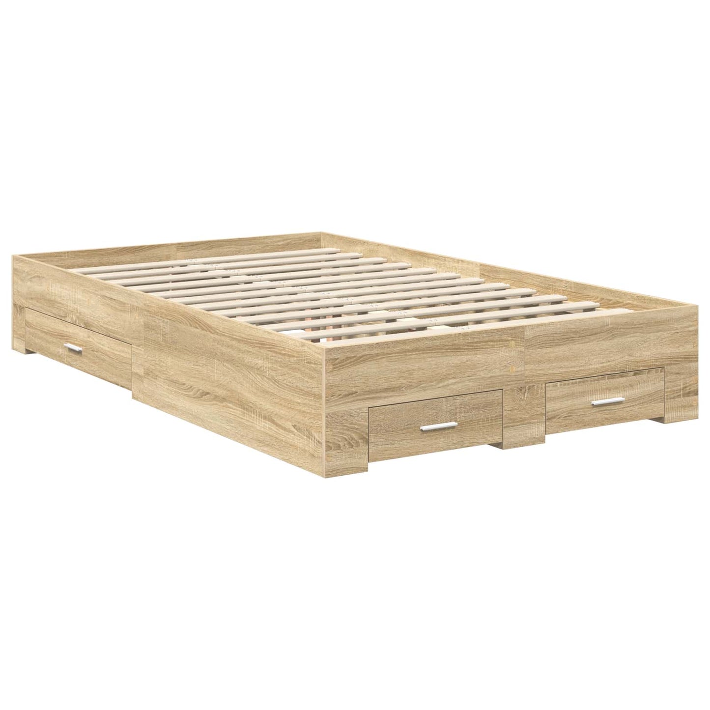 vidaXL Σκελετός Κρεβατιού Δρύς Sonoma 120 x 200 cm Επεξεργασμένο ξύλο