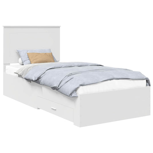 vidaXL Σκελετός Κρεβατιού Λευκό 90 x 190 cm Επεξεργασμένο ξύλο