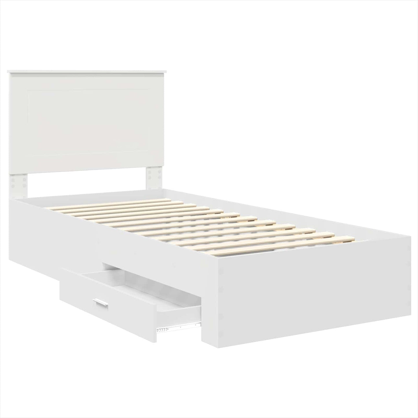 vidaXL Σκελετός Κρεβατιού Λευκό 90 x 190 cm Επεξεργασμένο ξύλο