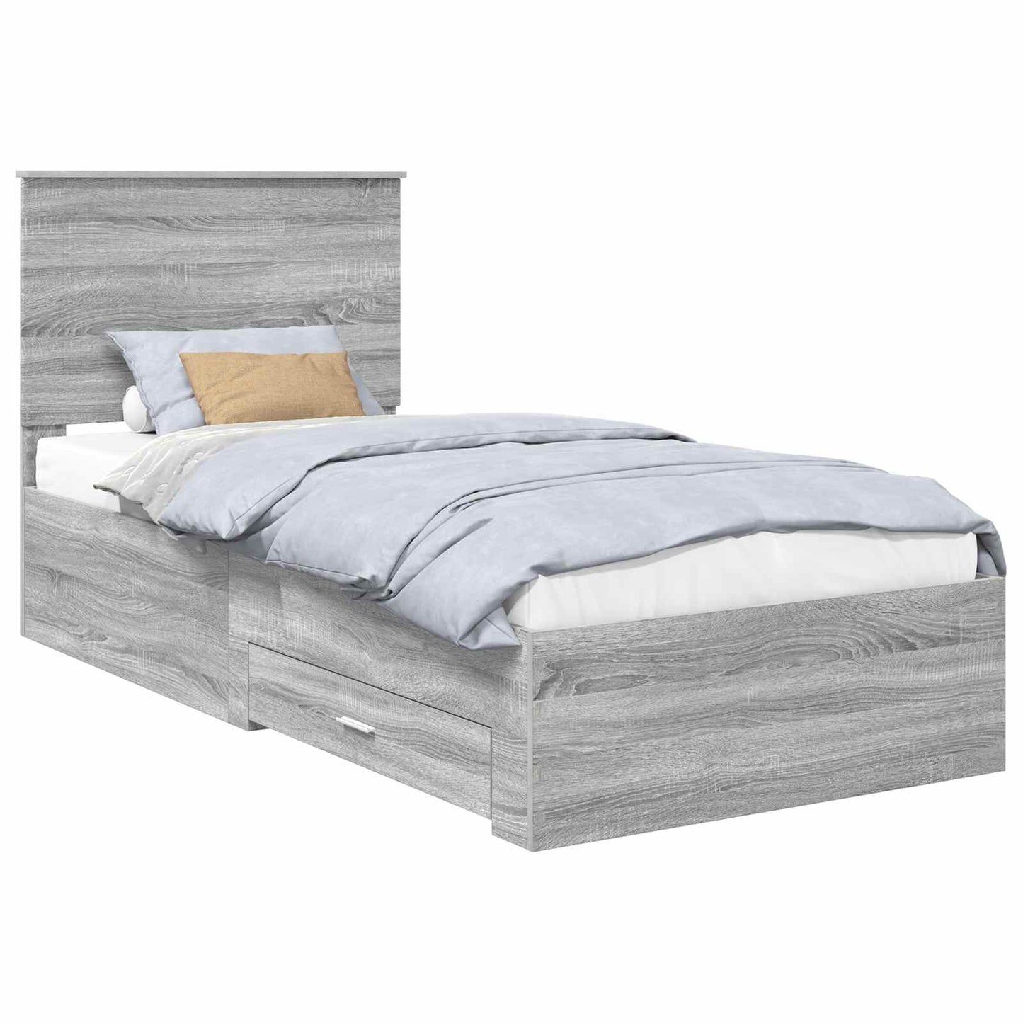 vidaXL Σκελετός Κρεβατιού Γκρίζο Σονομα 90 x 200 cm Επεξεργασμένο ξύλο