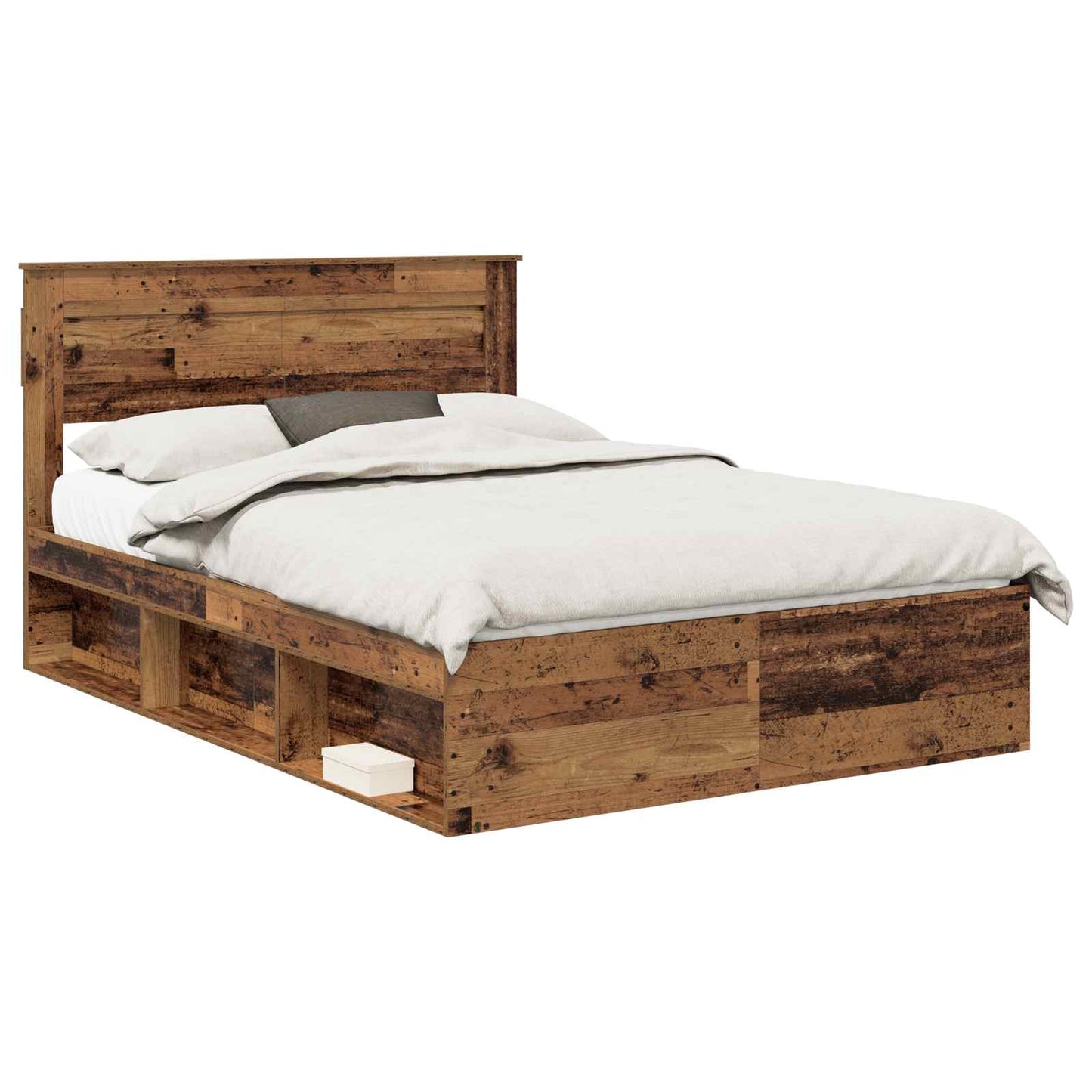 vidaXL Σκελετός Κρεβατιού Παλιό ξύλο 160 x 200 cm Στερεά ξυλεία πεύκου