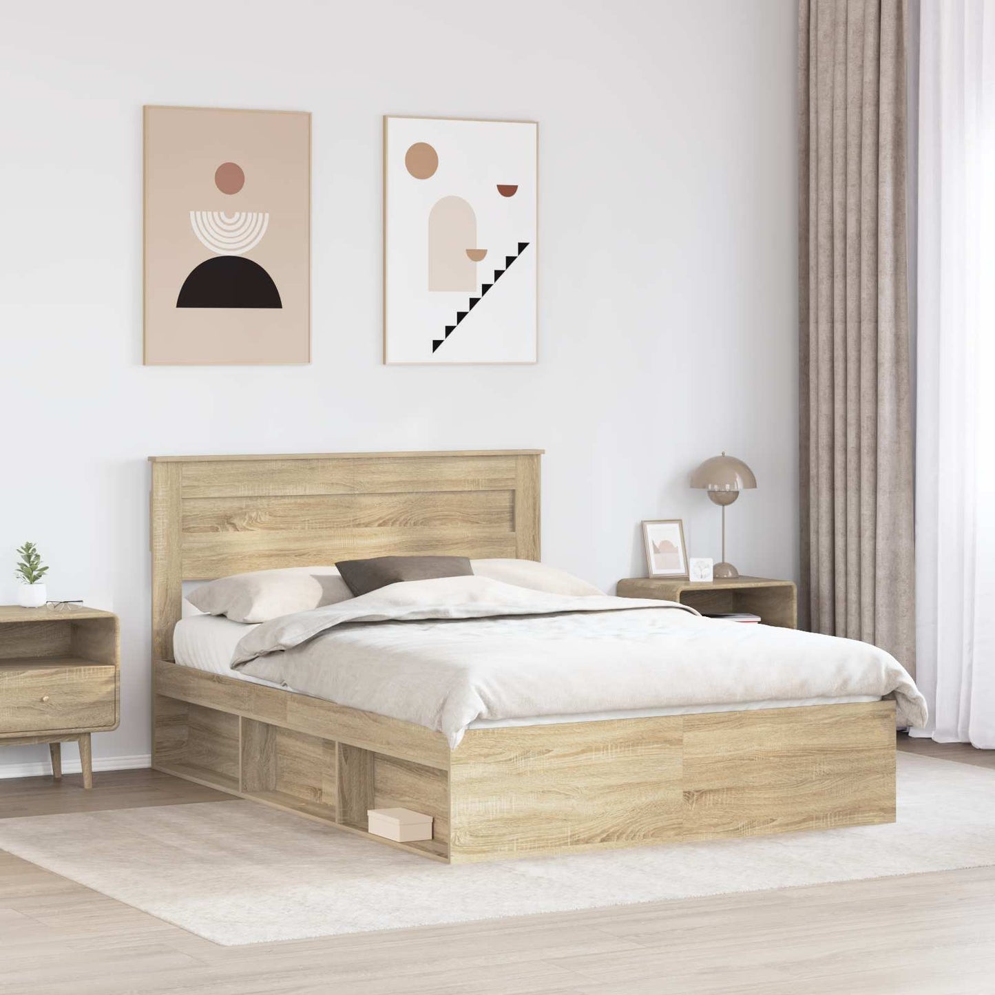vidaXL Σκελετός Κρεβατιού Σονόμα 140 x 200 cm Στερεά ξυλεία πεύκου