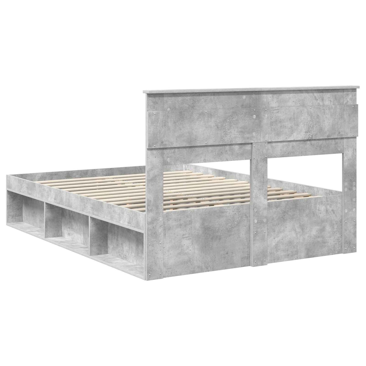 vidaXL Σκελετός Κρεβατιού Σκυρόδεμα 140 x 200 cm Στερεά ξυλεία πεύκου
