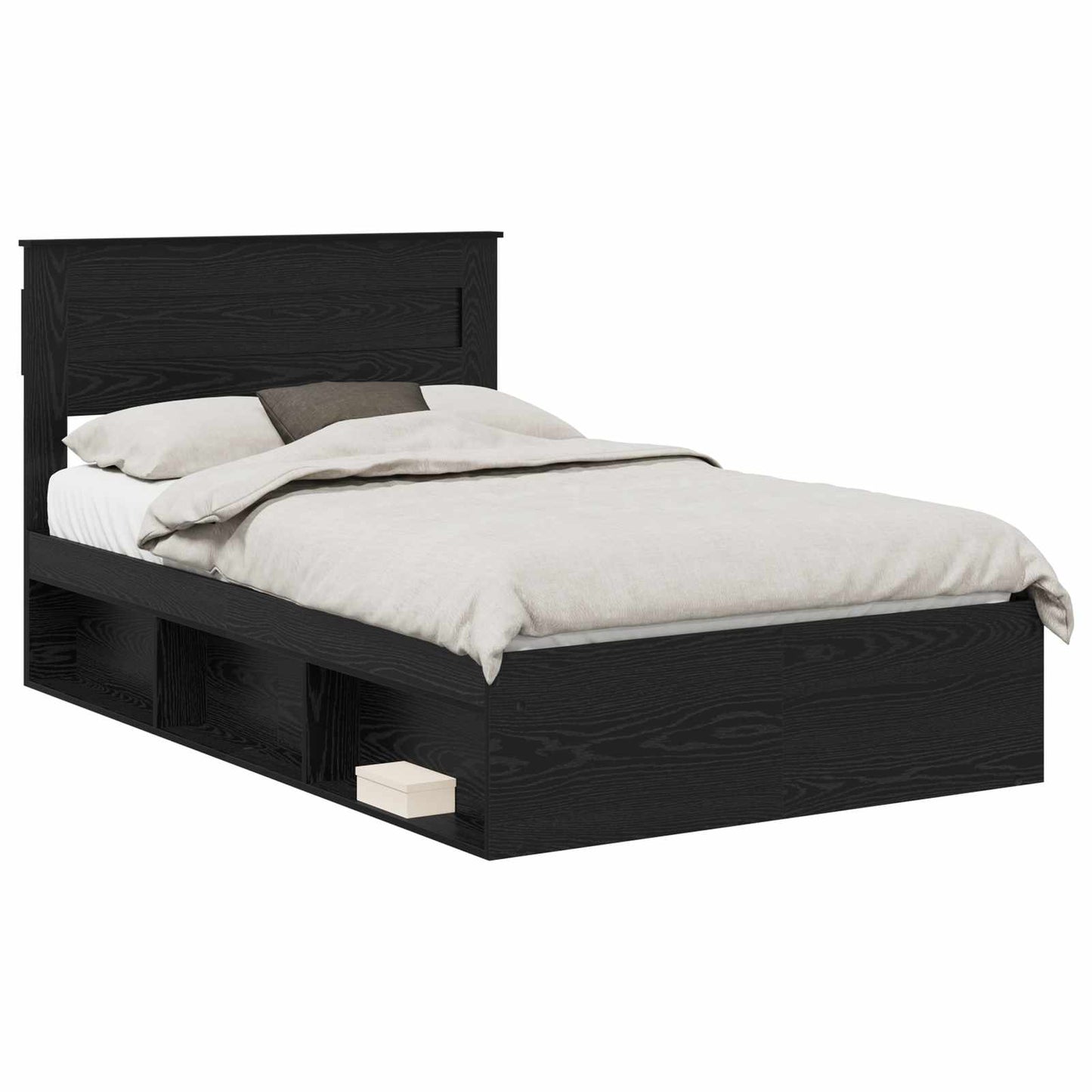 vidaXL Σκελετός Κρεβατιού Μαύρο 120 x 190 cm Στερεά ξυλεία πεύκου