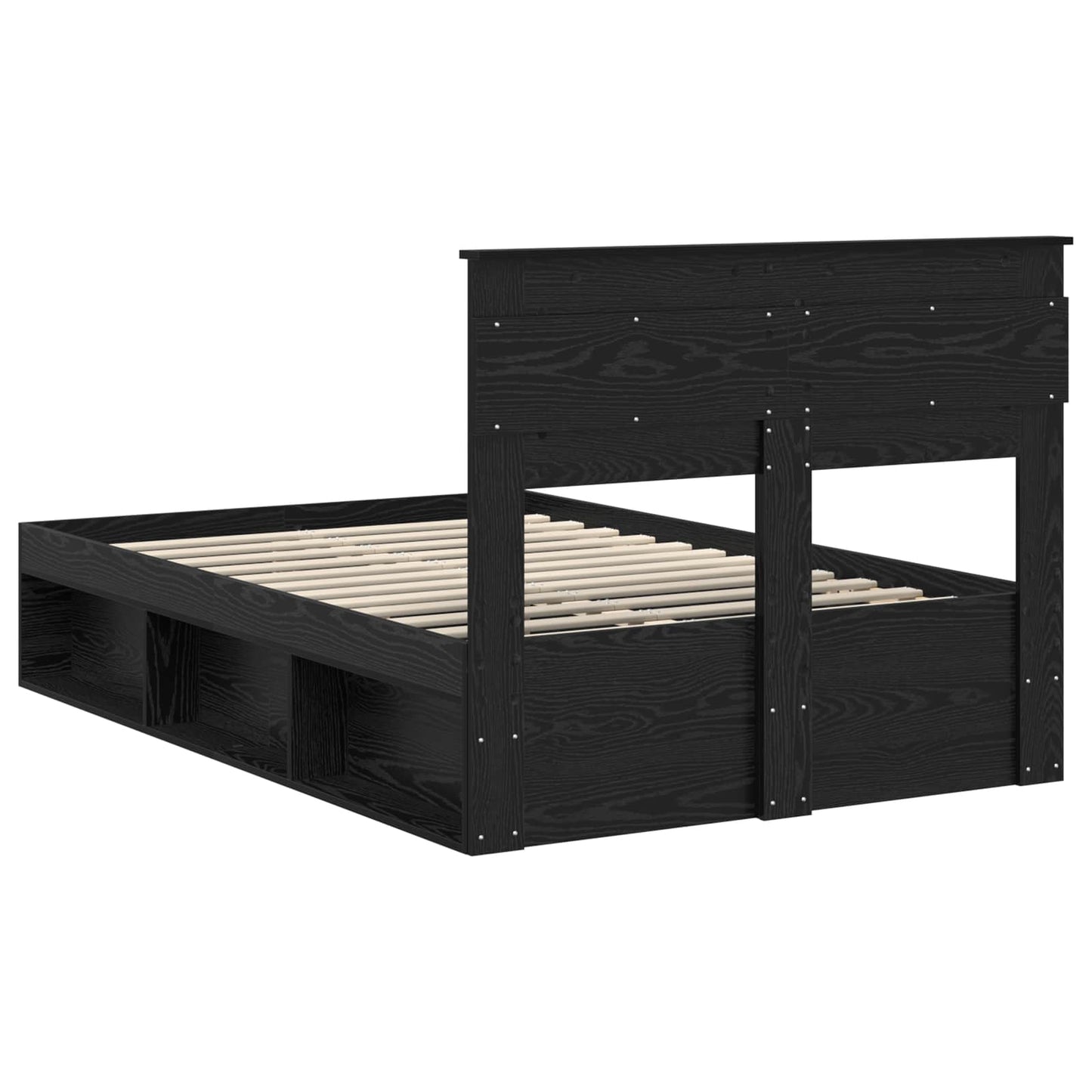 vidaXL Σκελετός Κρεβατιού Μαύρο 120 x 190 cm Στερεά ξυλεία πεύκου