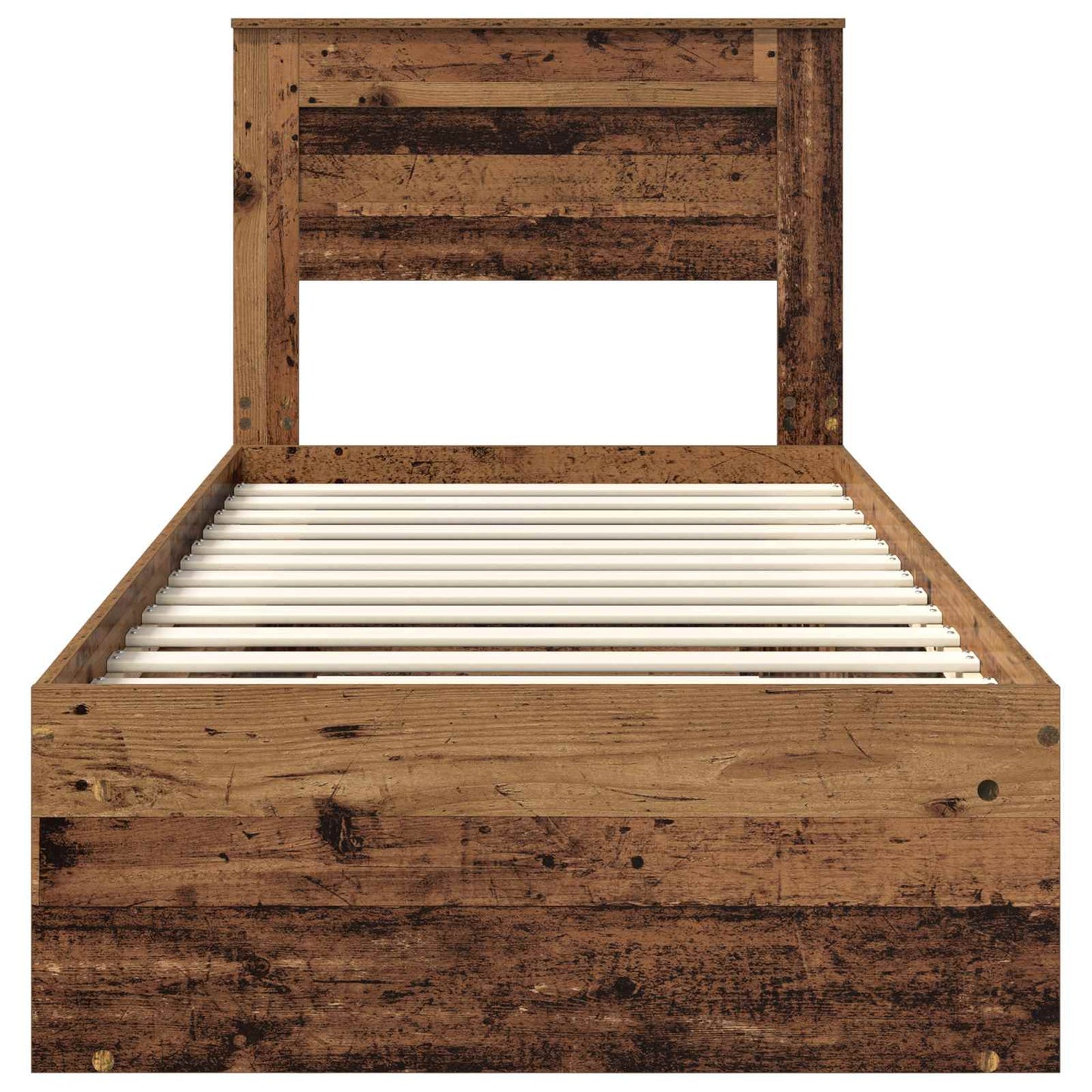vidaXL Σκελετός Κρεβατιού Παλιό ξύλο 100 x 200 cm Στερεά ξυλεία πεύκου