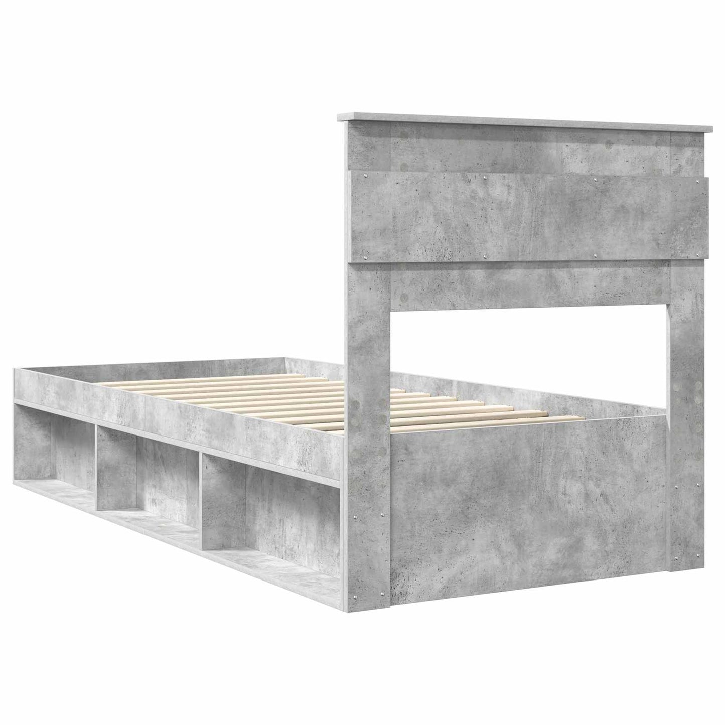 vidaXL Σκελετός Κρεβατιού Σκυρόδεμα 90 x 200 cm Στερεά ξυλεία πεύκου