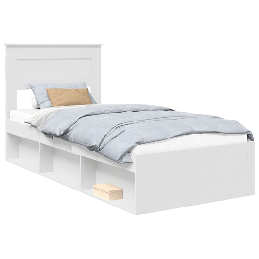 vidaXL Σκελετός Κρεβατιού Λευκό 75 x 190 cm Στερεά ξυλεία πεύκου