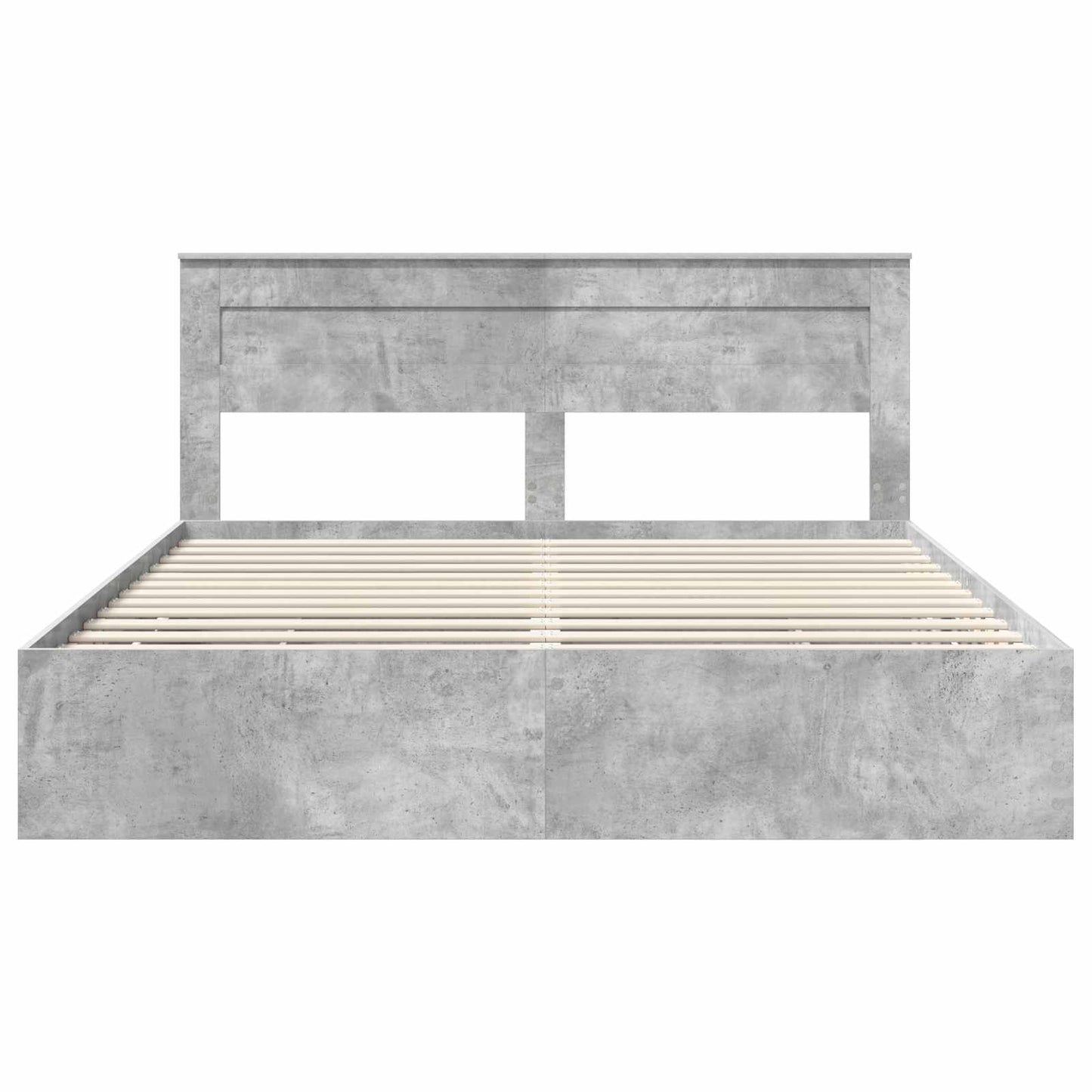 vidaXL Σκελετός Κρεβατιού Σκυρόδεμα Γκρι 200 x 200 cm Μηχανήματος Ξύλο